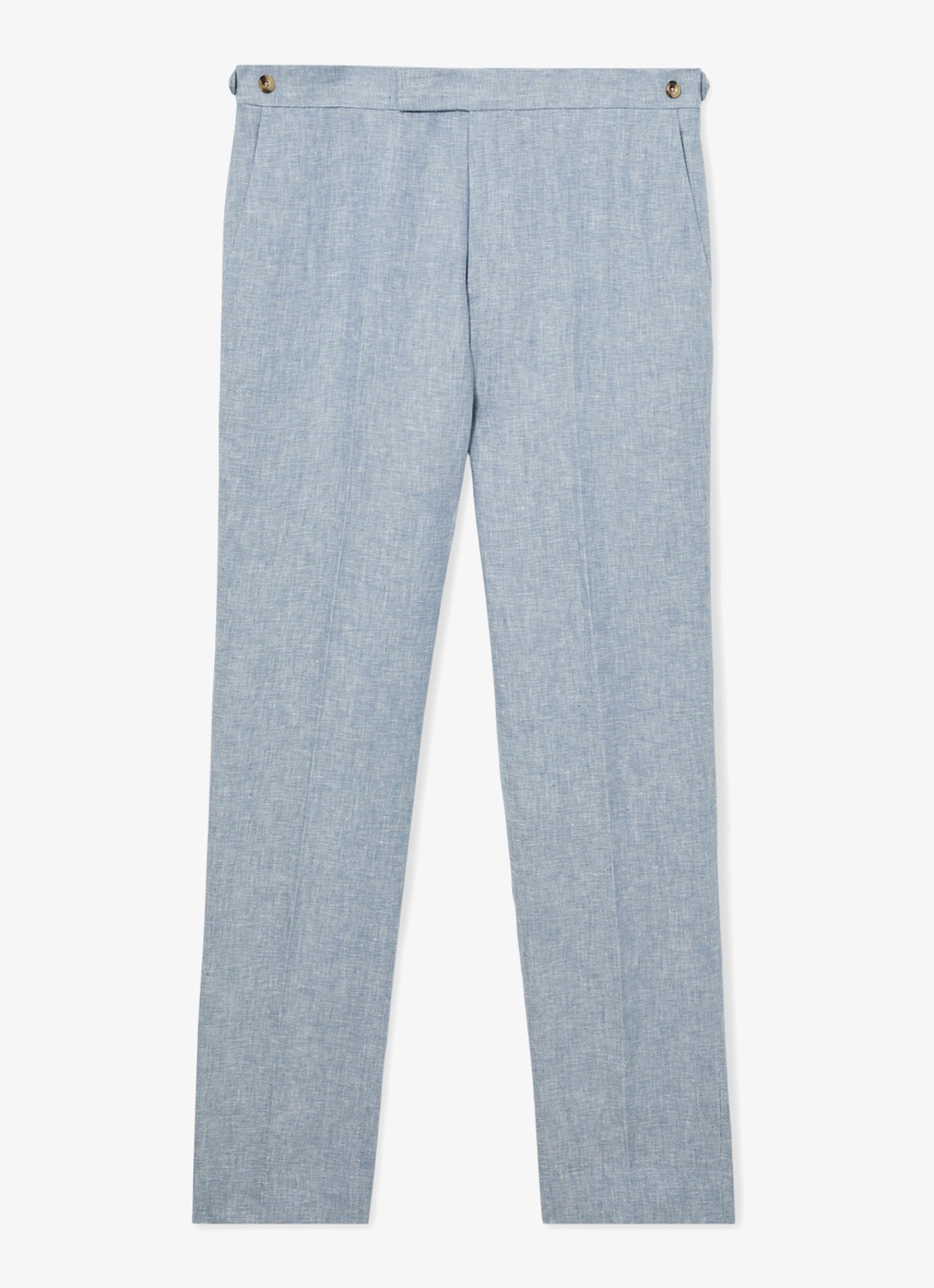 Reiss Tapered fit chino met knoop detail - voorkant 4 lichtblauw