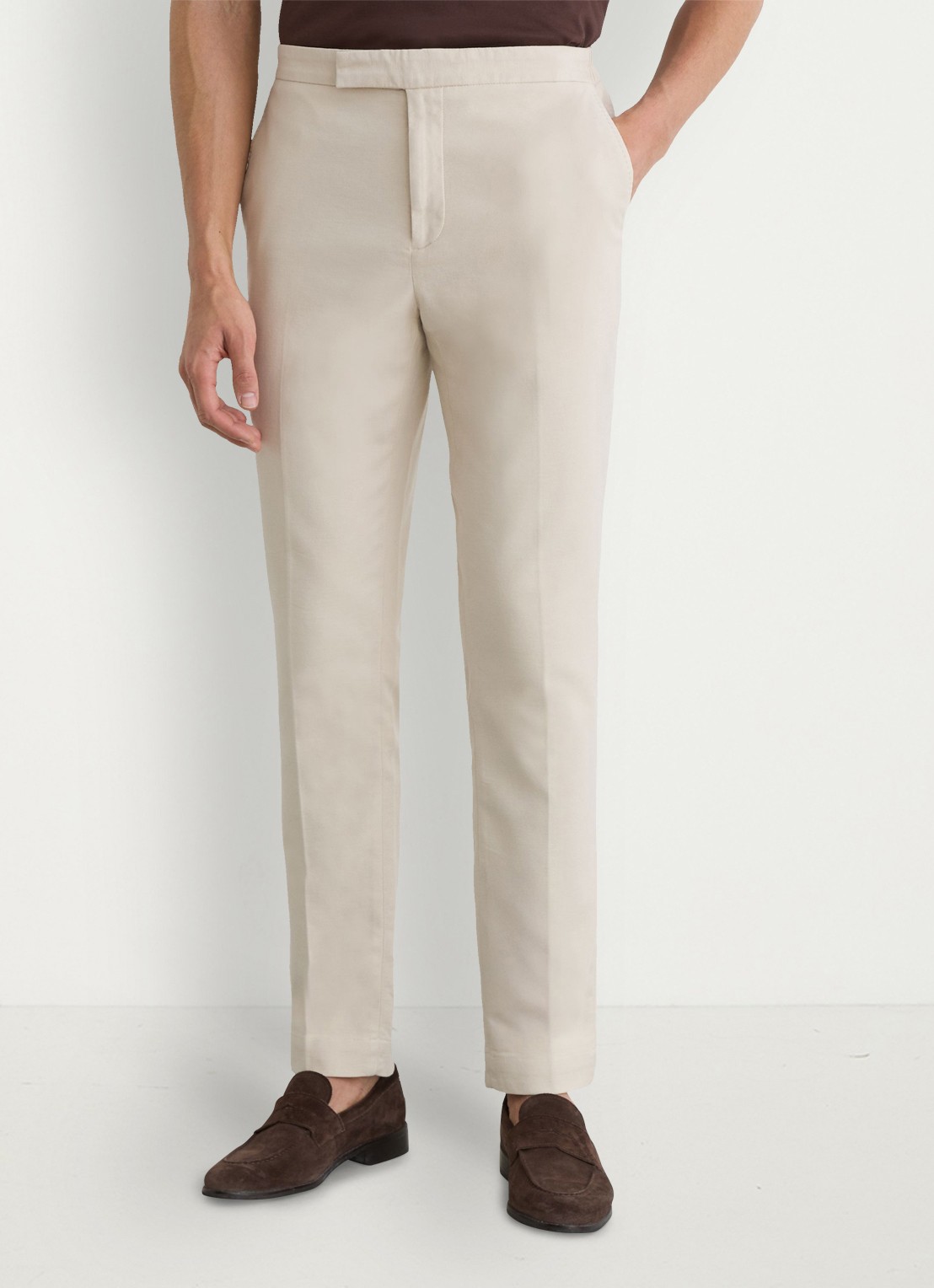 Reiss Tapered fit pantalon met steekzakken - detail stone / beige