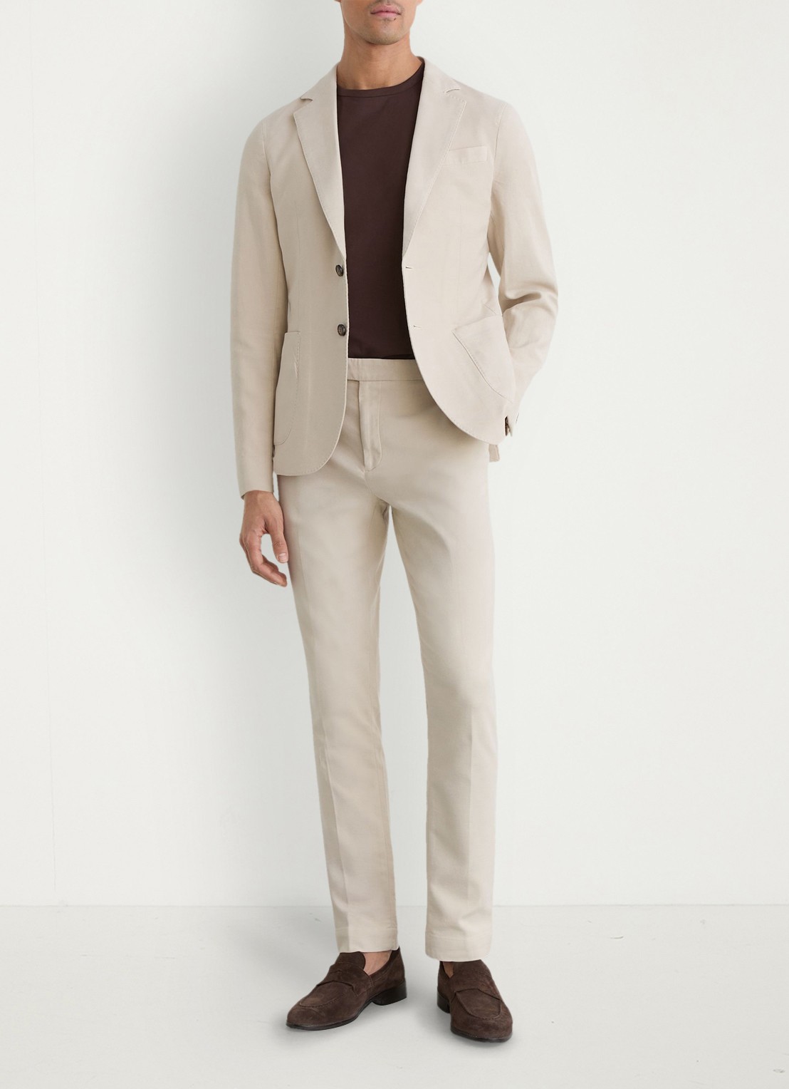 Reiss Tapered fit pantalon met steekzakken - voorkant 7 stone / beige