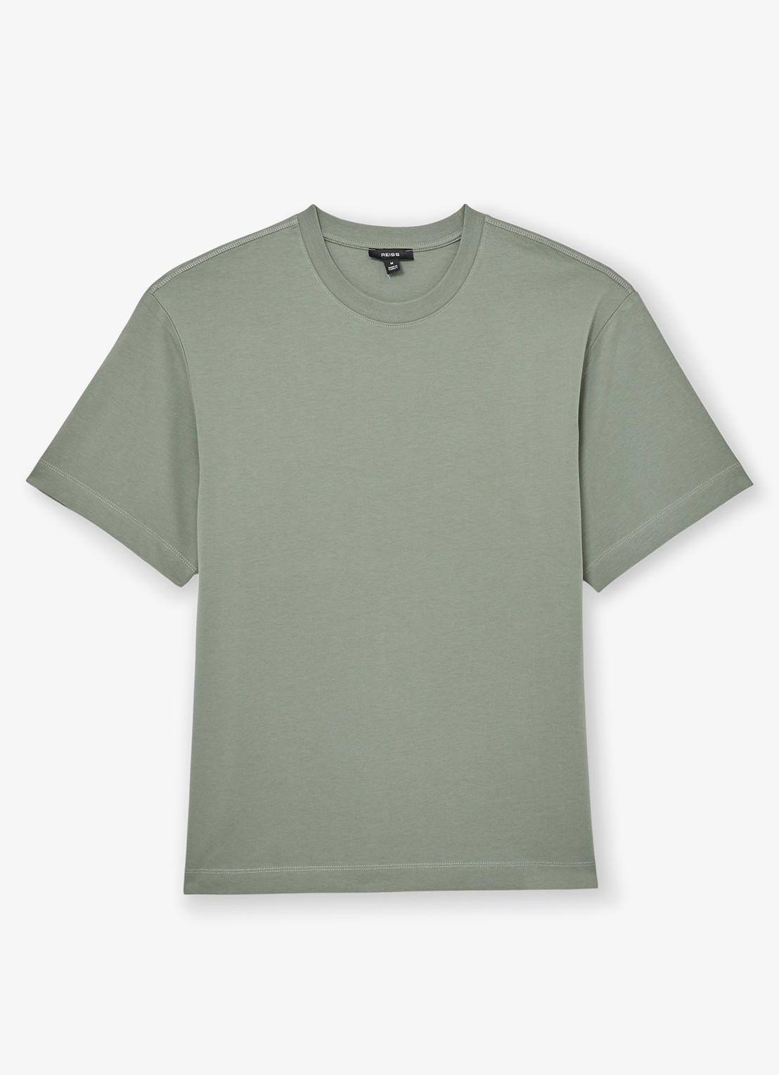 Reiss TATE Cotton Pigment-Dyed Relaxed-Fit T-Shirt - voorkant 2 groen