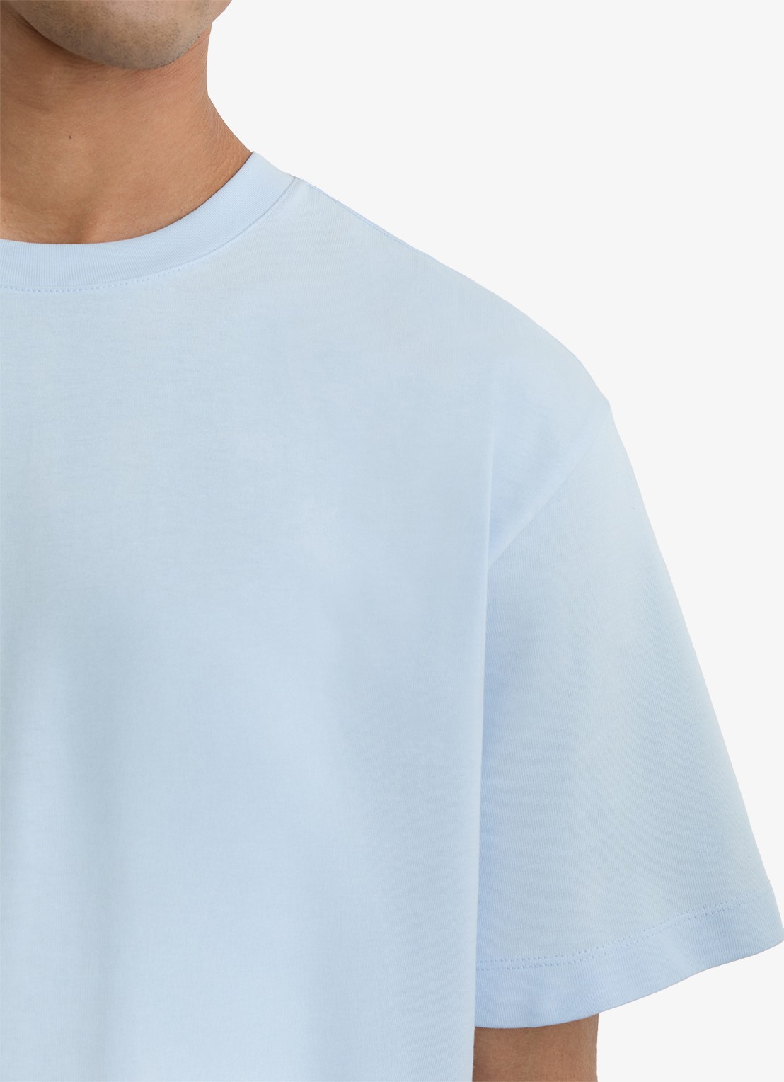 Reiss TATE Cotton Pigment-Dyed Relaxed-Fit T-Shirt - detail 3 lichtblauw