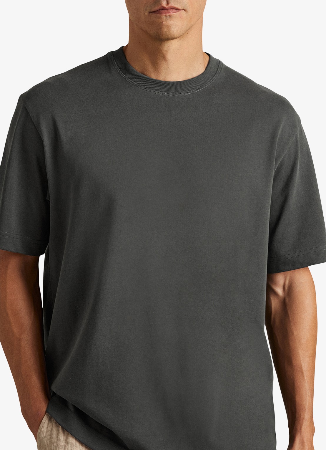 Reiss Tate T-shirt met ronde hals  - detail 2 antraciet