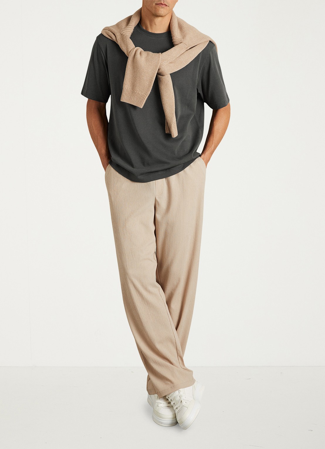 Reiss Tate T-shirt met ronde hals  - voorkant 5 antraciet