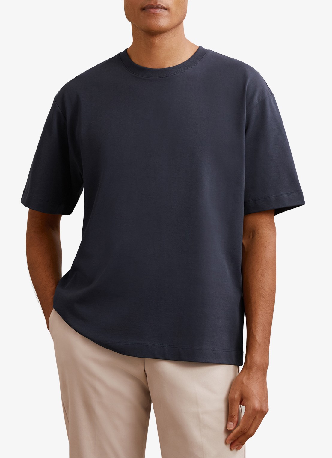 Reiss Tate T-shirt met ronde hals - detail 4 navy / blauw