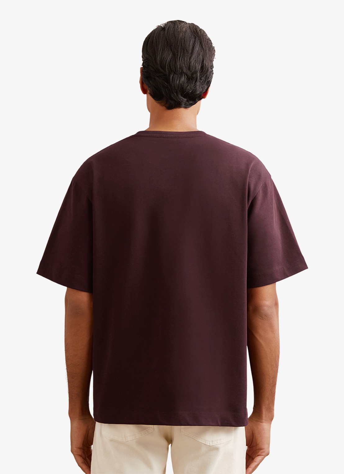 Reiss Tate T-shirt met ronde hals - achterkant 2 bordeauxrood