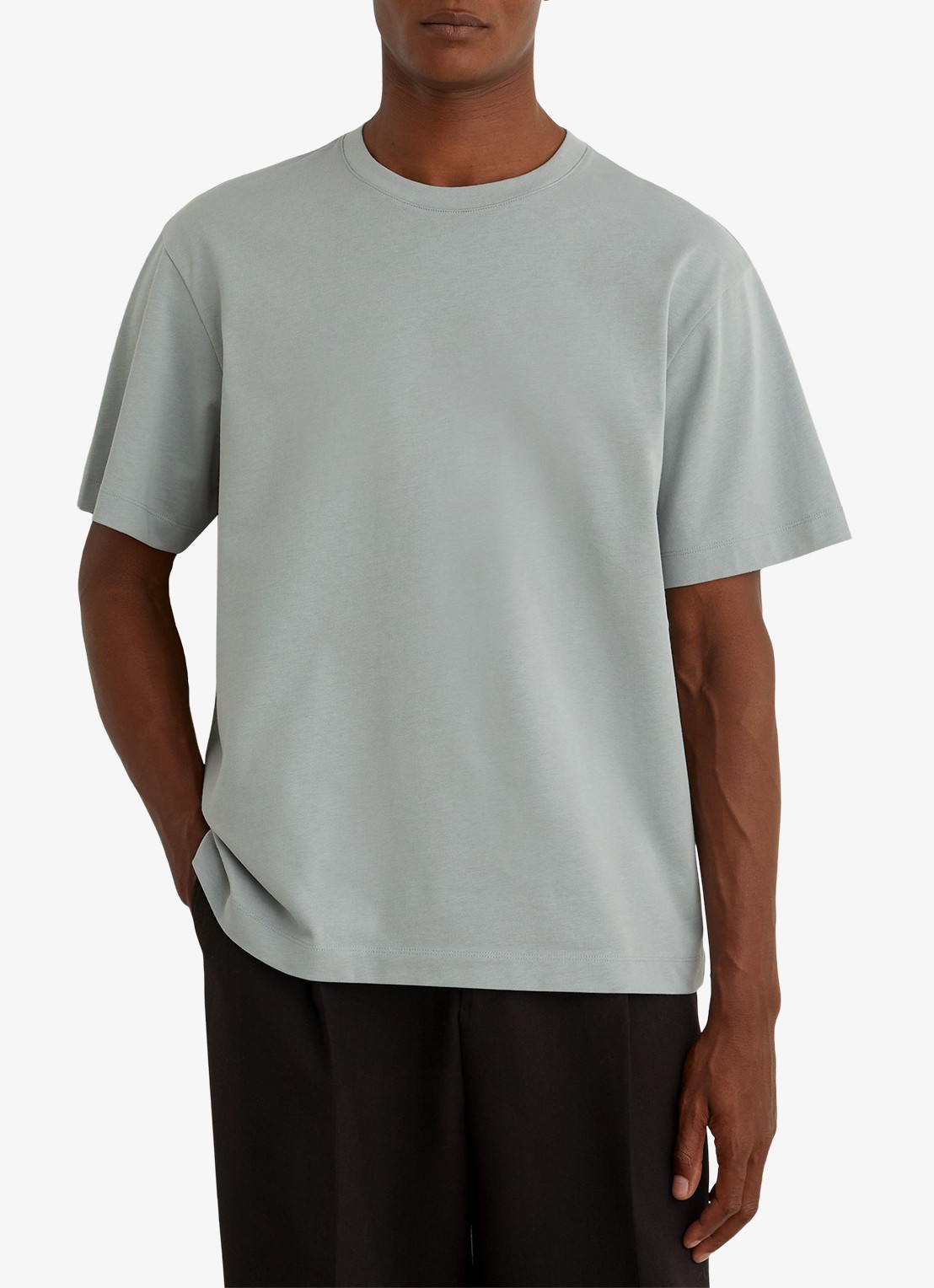 Reiss Tate T-shirt met stretch - detail lichtblauw