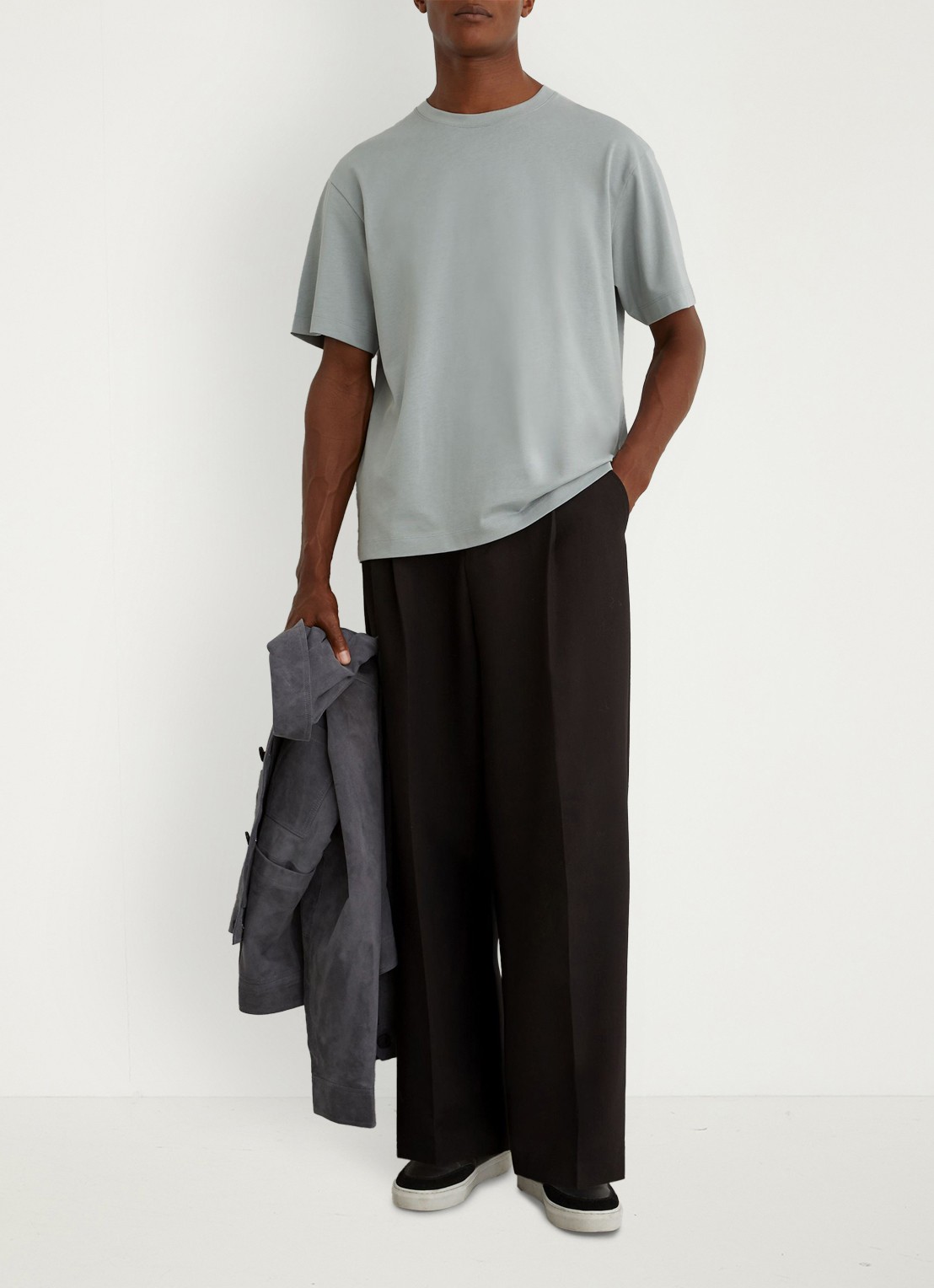 Reiss Tate T-shirt met stretch - voorkant 5 lichtblauw