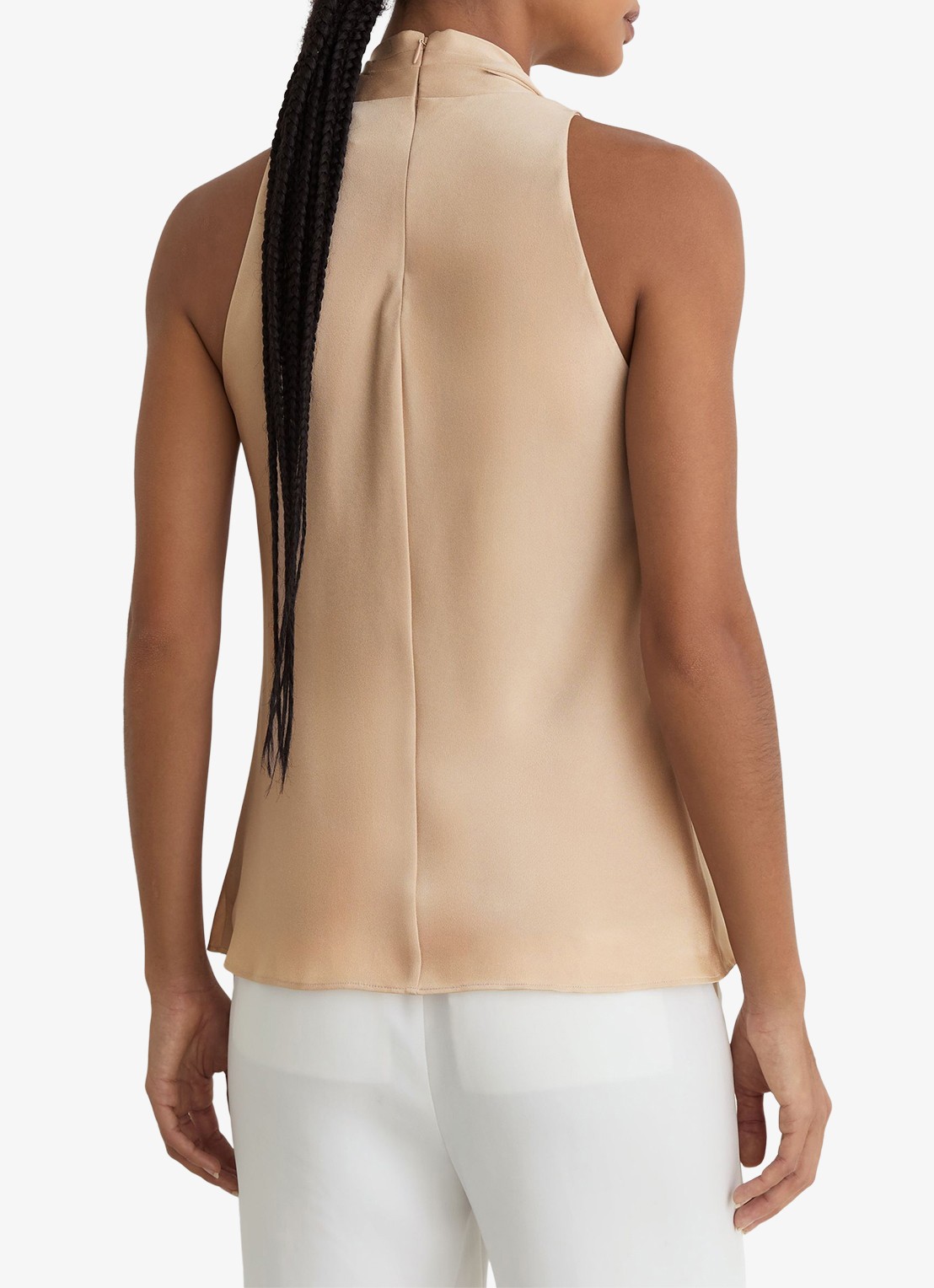 Reiss Taylor mouwloze top met sjaalkraag - achterkant 3 neutral / beige