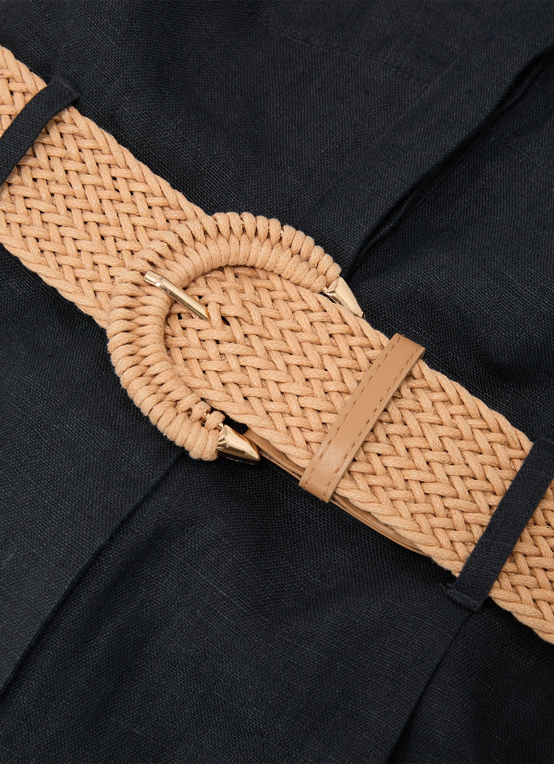 Reiss Taylor playsuit van linnen met ceintuur - detail 6 donkerblauw