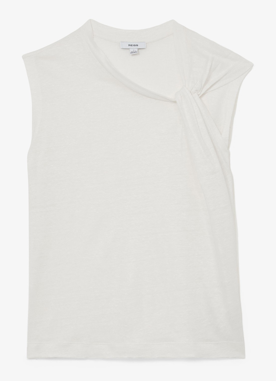 Reiss Taylor top van linnen - voorkant 2 wit