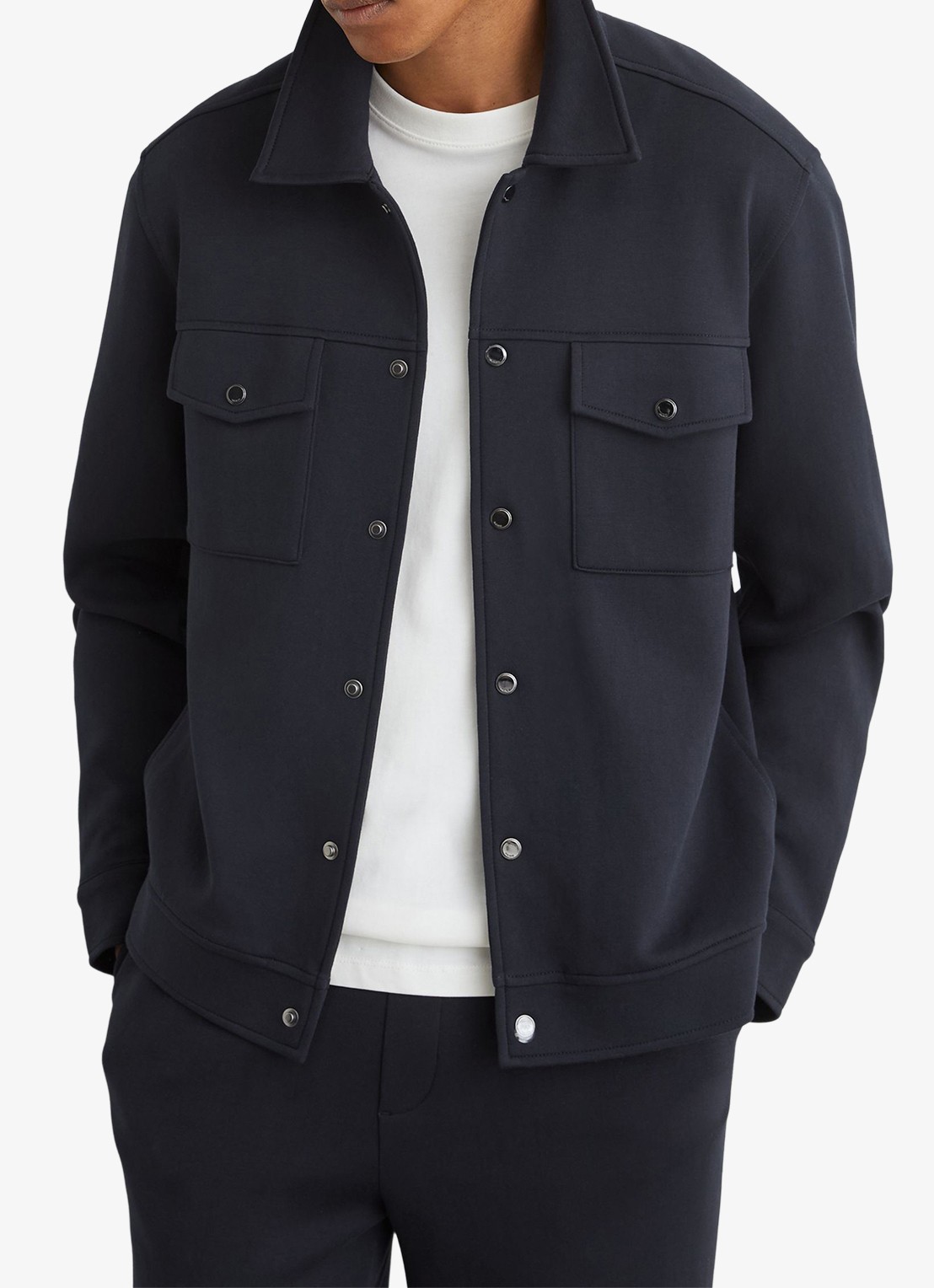 Reiss Thom regular fit overshirt met borstzak - detail 3 navy / blauw