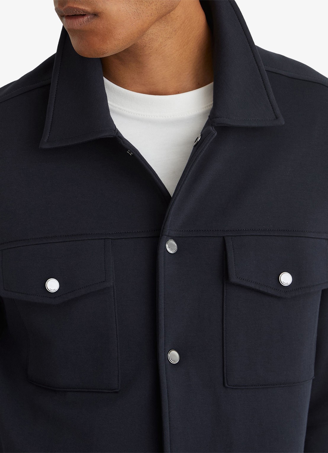 Reiss Thom regular fit overshirt met borstzak - detail 4 navy / blauw