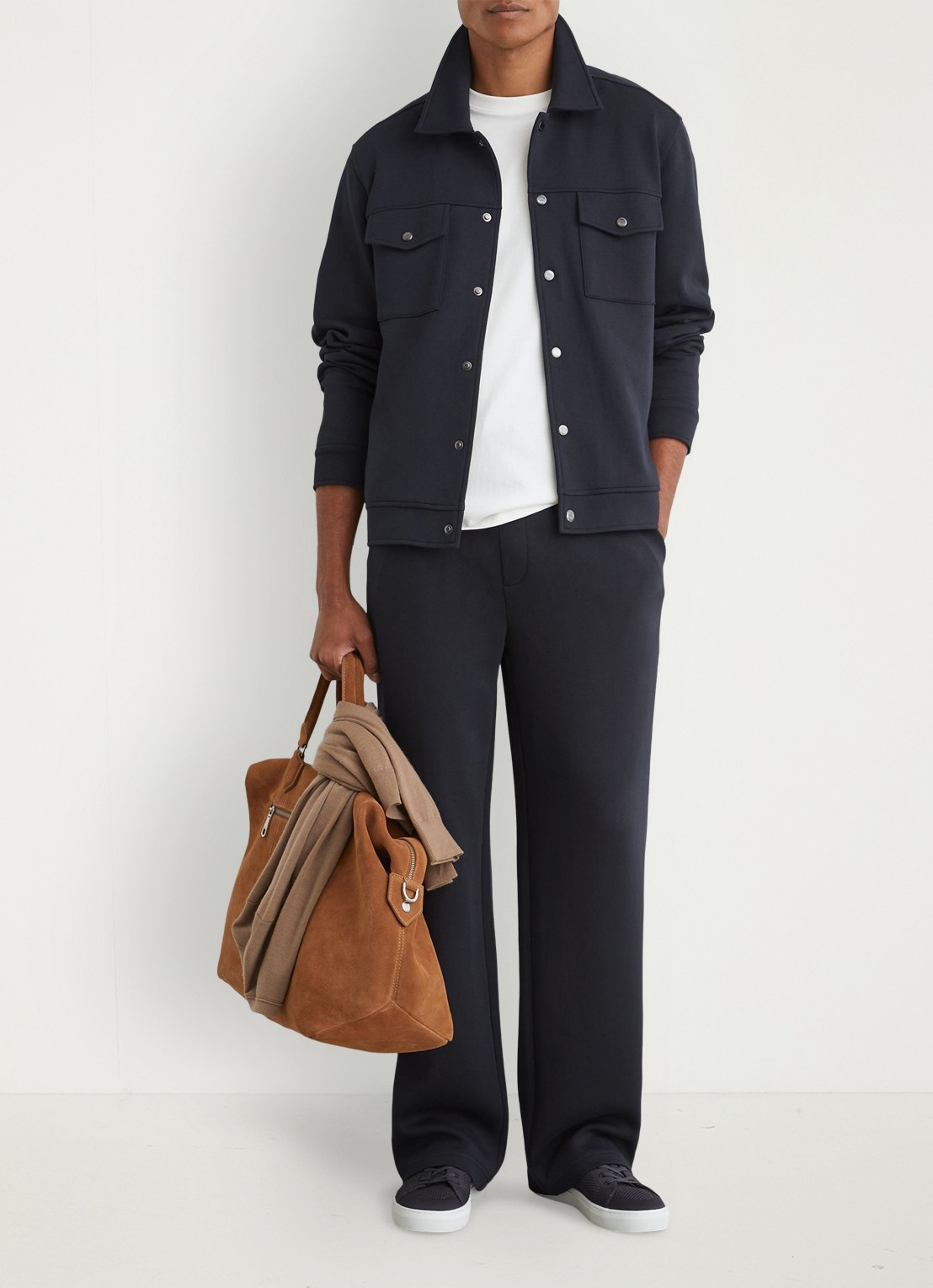 Reiss Thom regular fit overshirt met borstzak - voorkant 2 navy / blauw