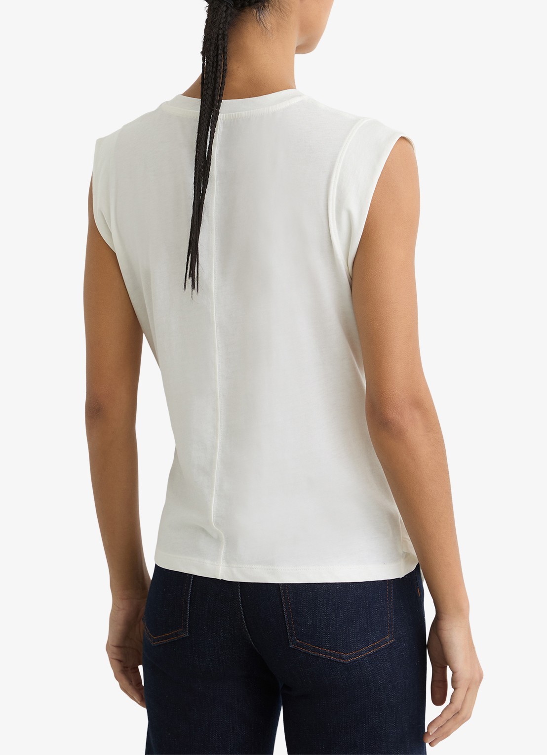 Reiss Tia top met gedrapeerd detail - achterkant 3 wit