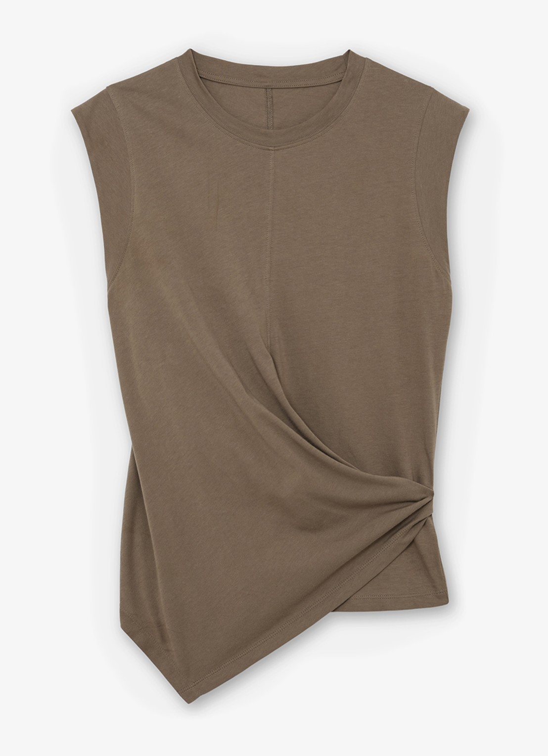 Reiss Tia top met gedrapeerd detail - voorkant 4 khaki