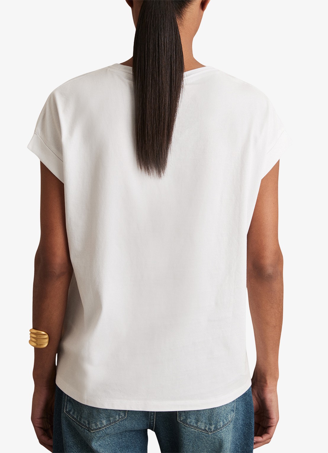 Reiss Tommie T-shirt met stretch - achterkant wit