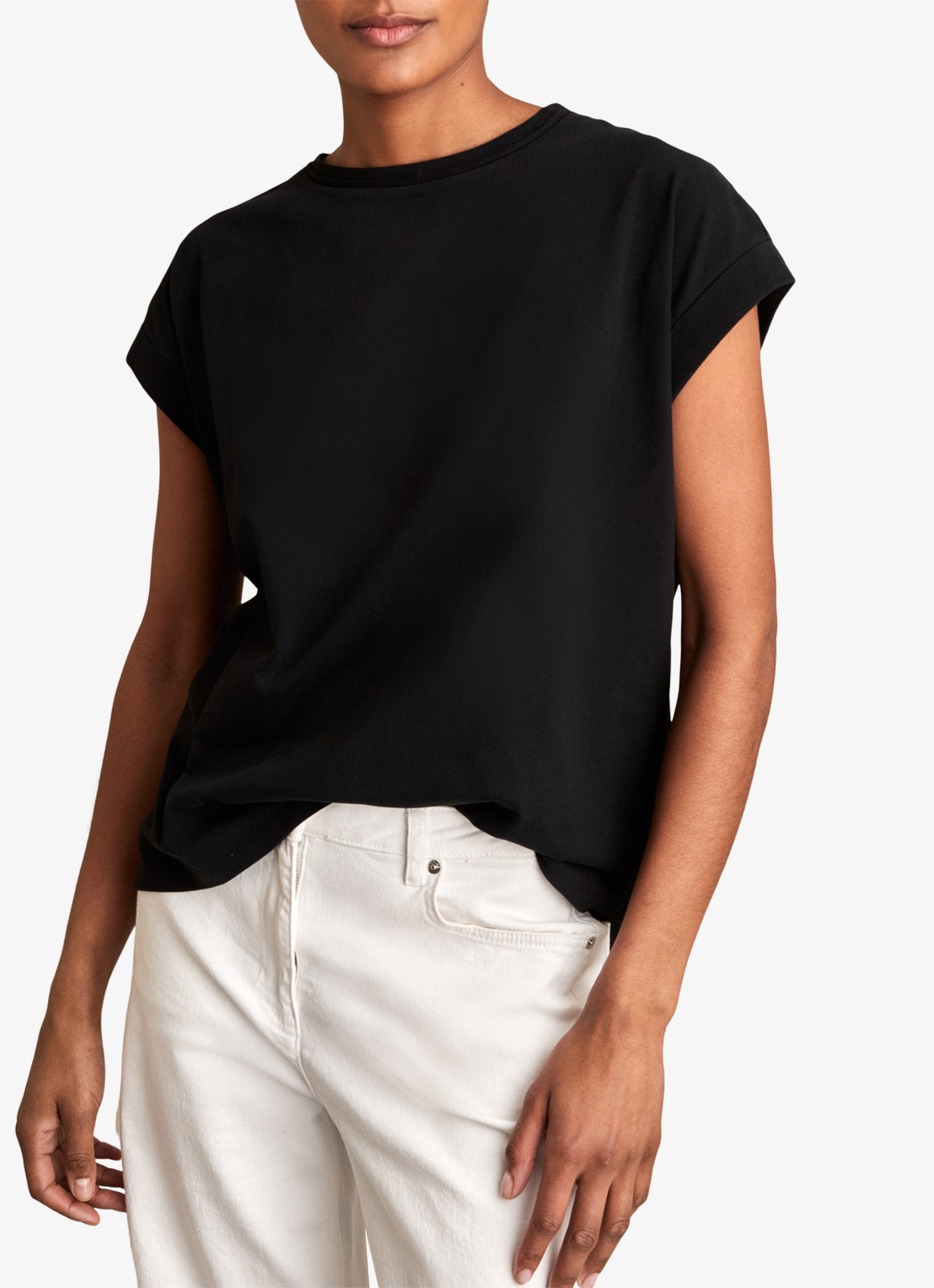 Reiss Tommie T-shirt met stretch - detail 2 black / zwart