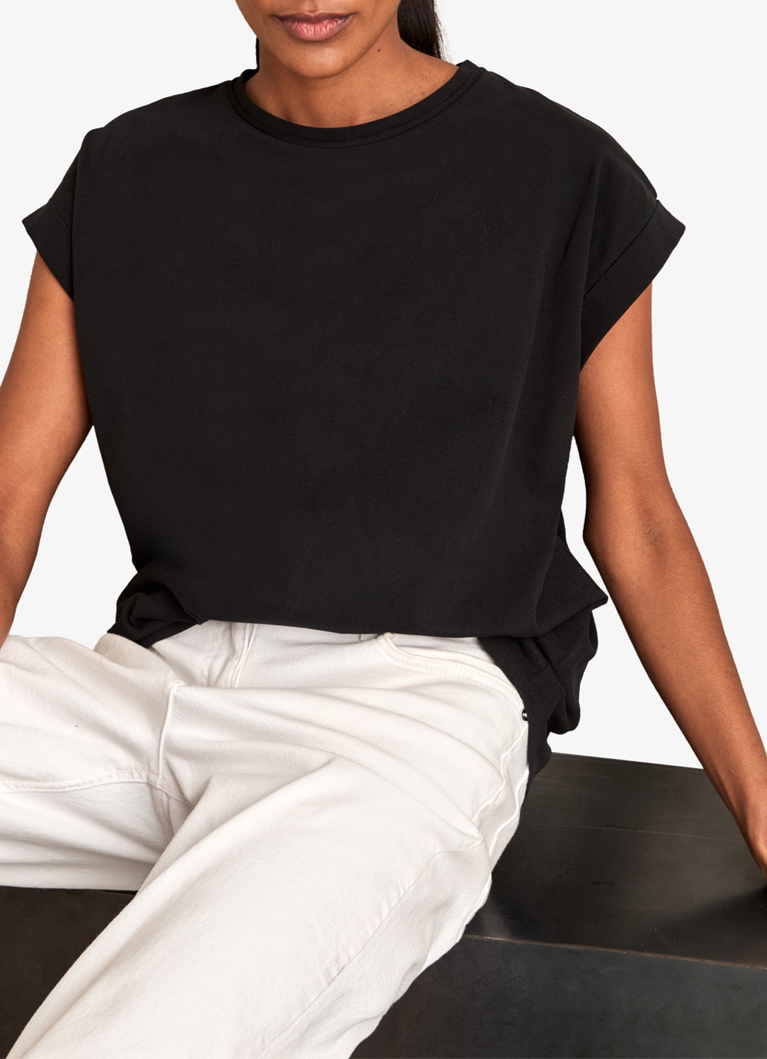 Reiss Tommie T-shirt met stretch - detail 3 black / zwart