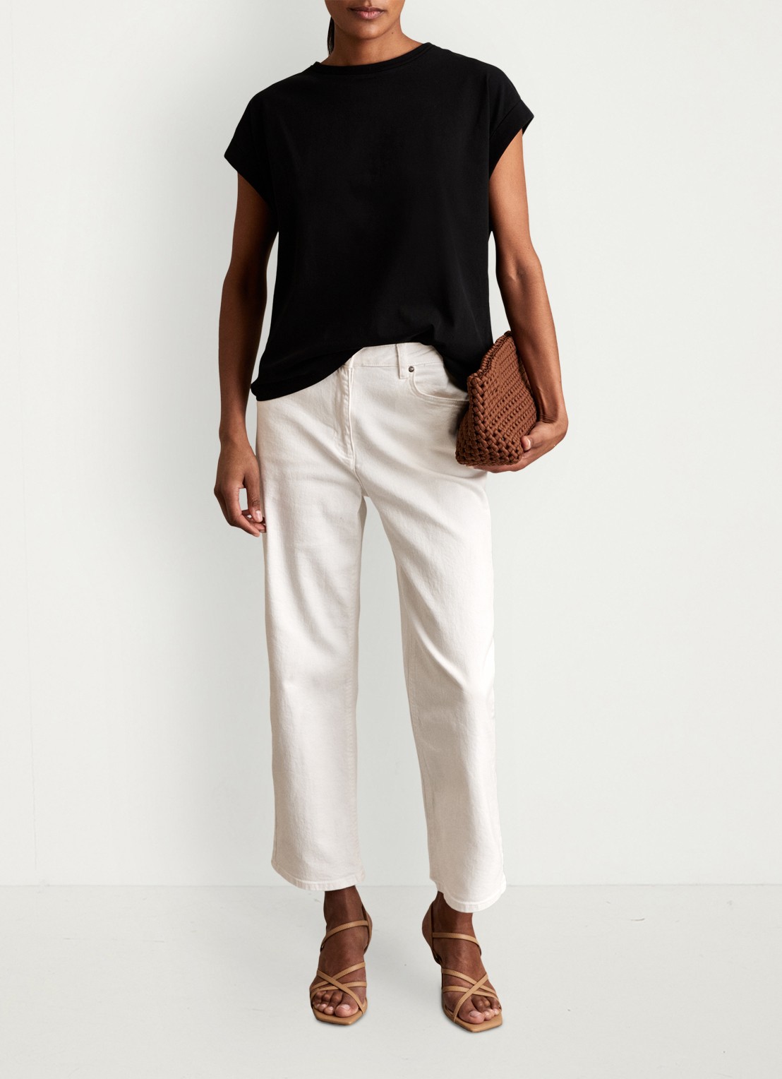 Reiss Tommie T-shirt met stretch - voorkant 5 black / zwart