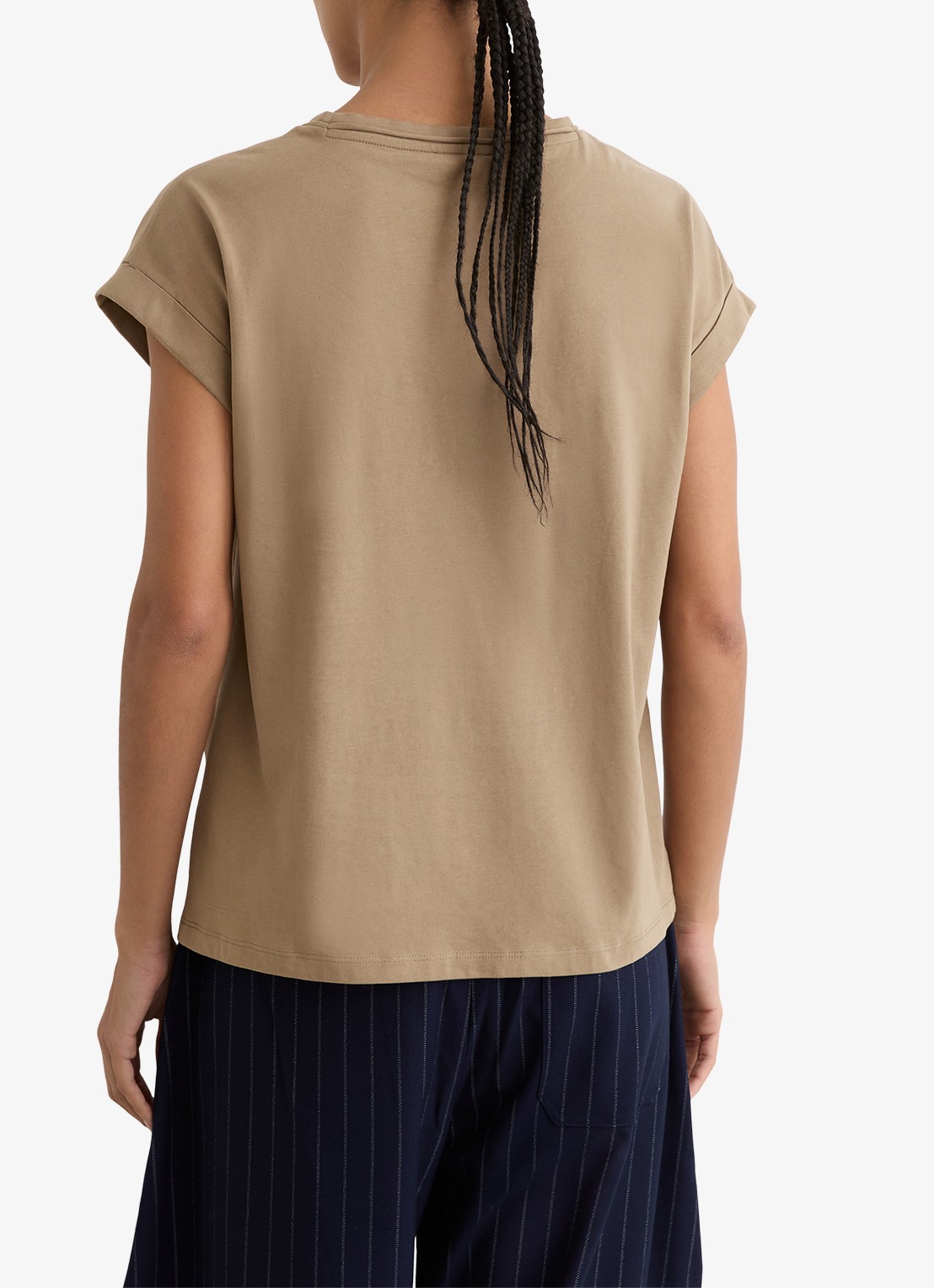 Reiss Tommie T-shirt met stretch - achterkant 5 taupe