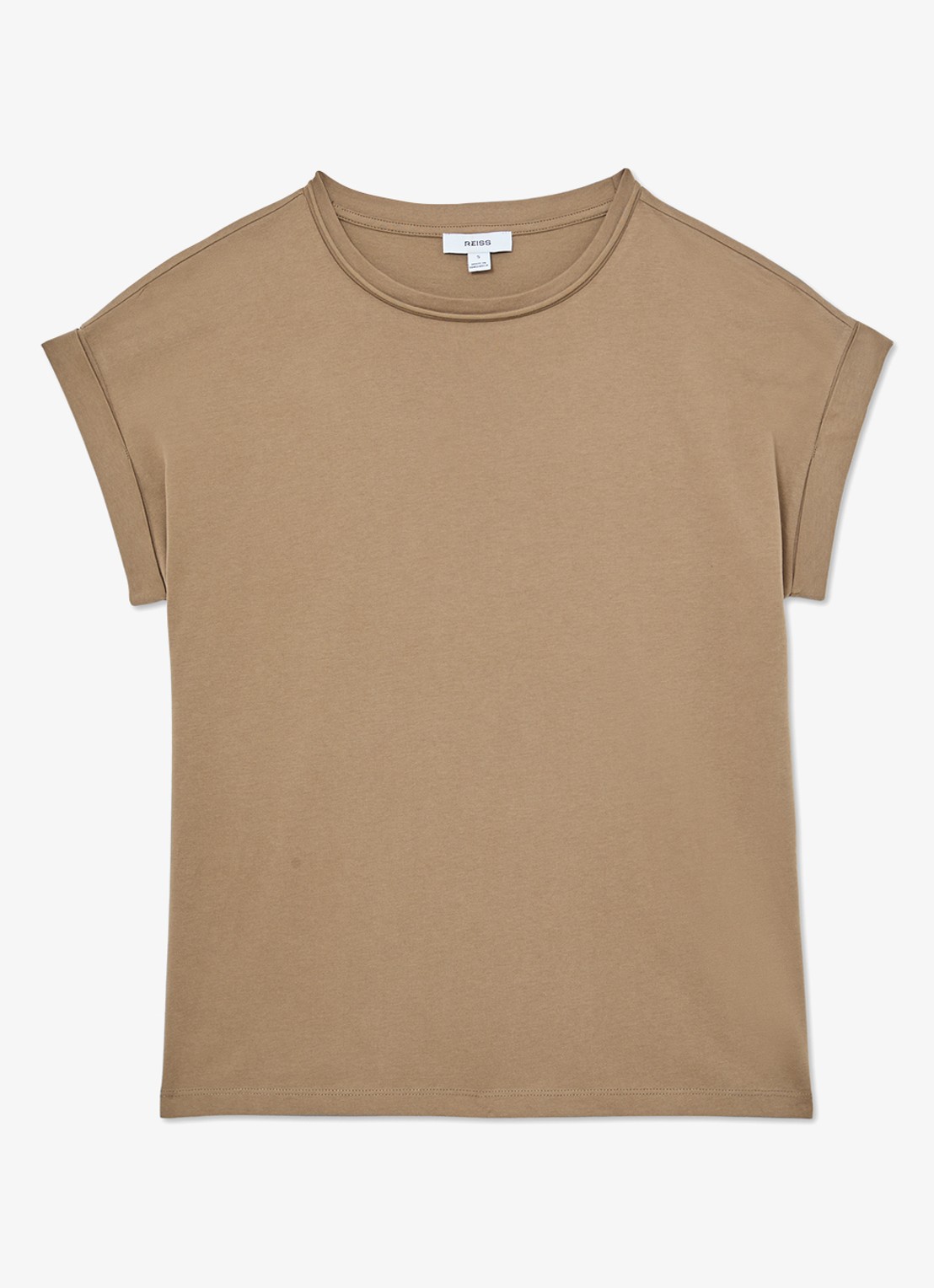 Reiss Tommie T-shirt met stretch - voorkant 6 taupe