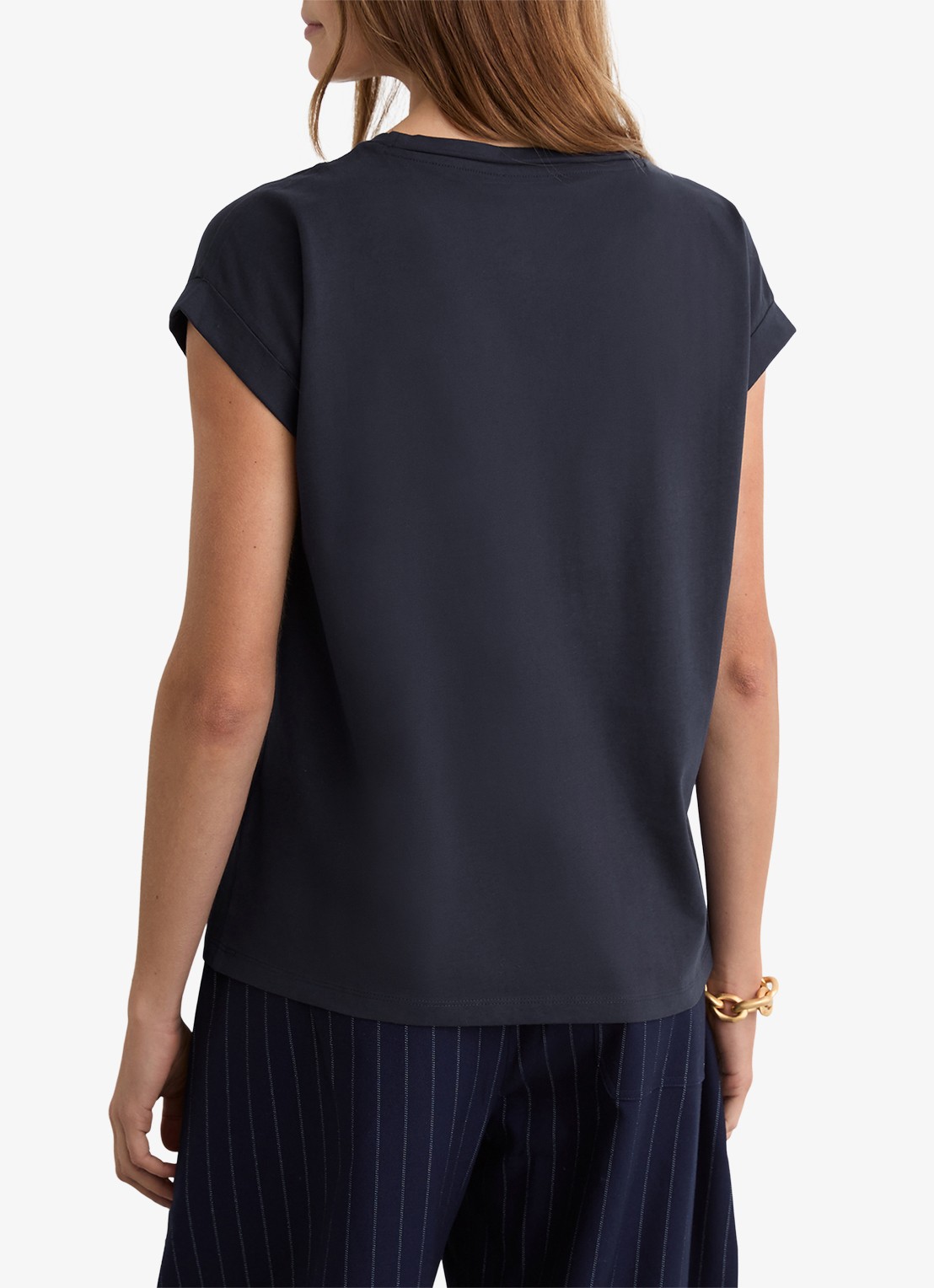 Reiss Tommie T-shirt met stretch - achterkant donkerblauw