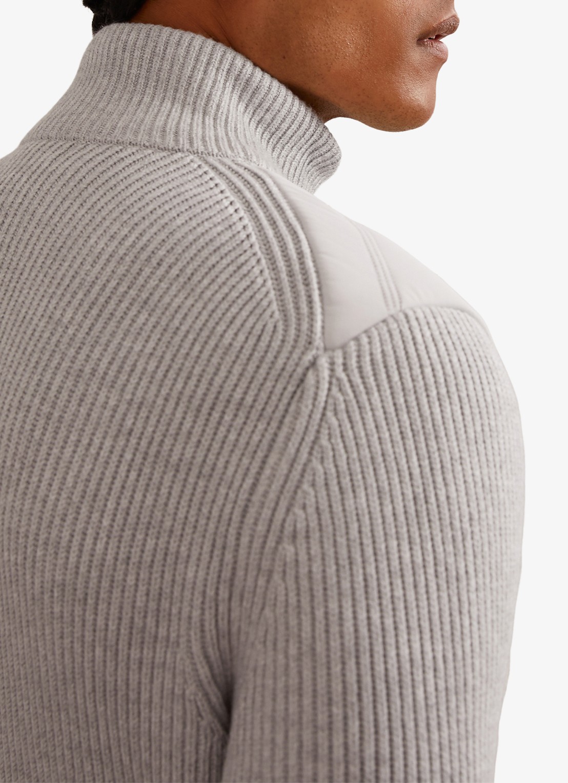 Reiss Townsend jack met quilt patroon - detail 3 soft grey / grijs