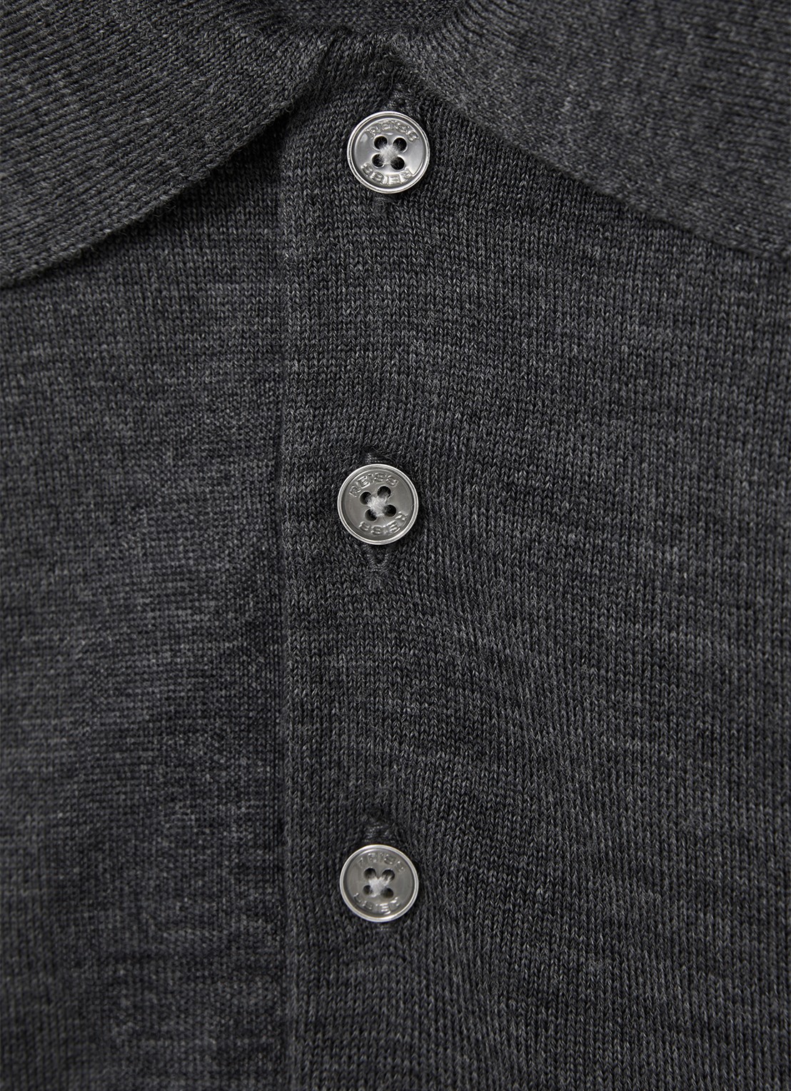 Reiss Trafford regular fit fijngebreide polo van merino wol - detail 4 donkergrijs