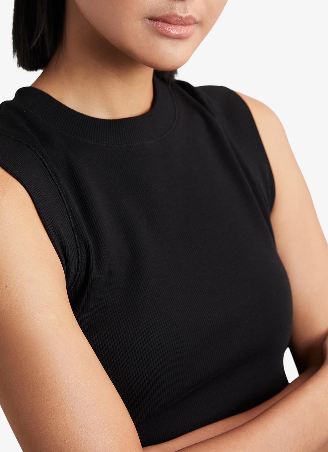 Reiss Trudy fijngebreide top met plooien - detail 2 zwart