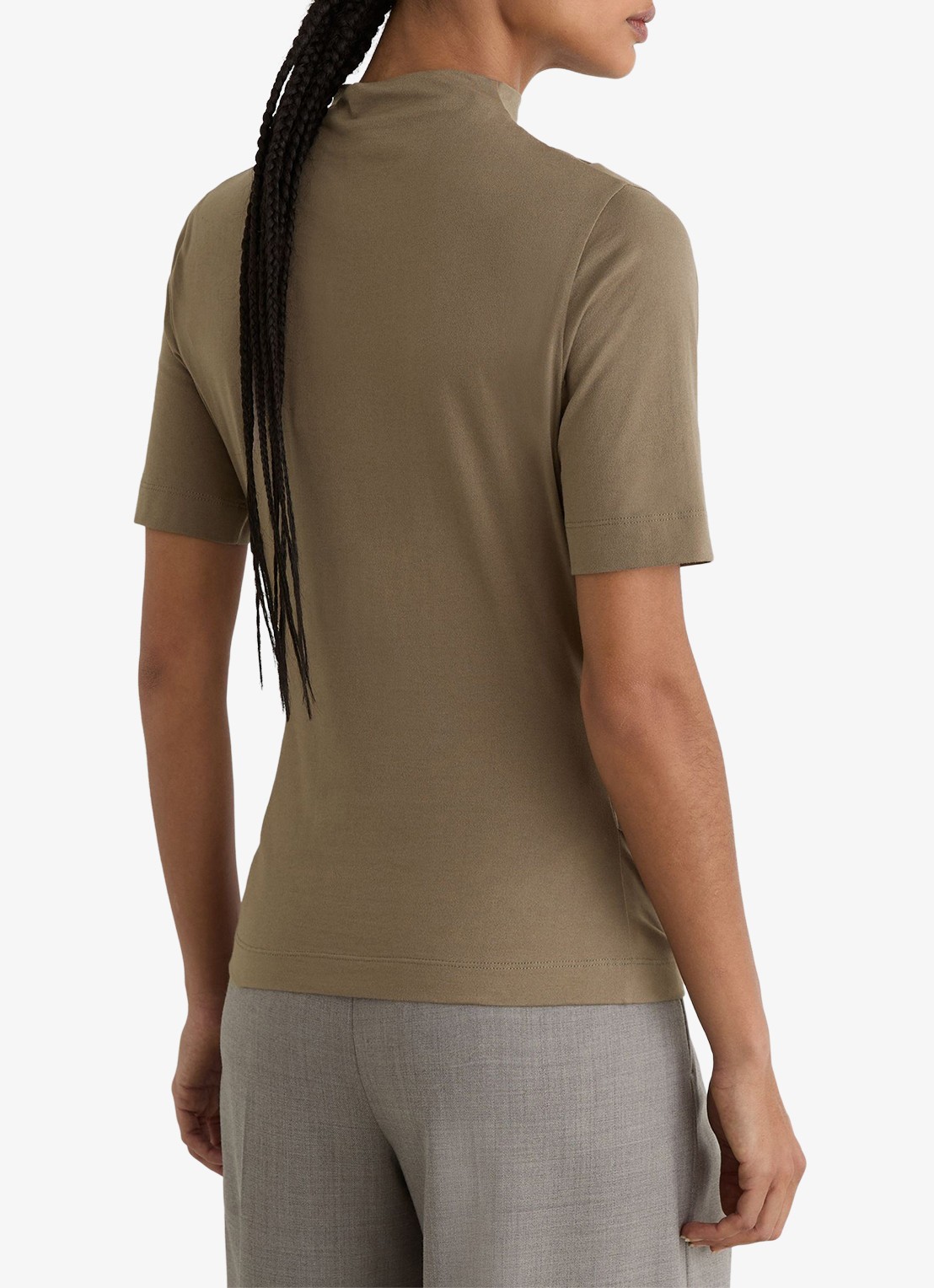 Reiss Tulia top met opstaande kraag - achterkant 5 beige
