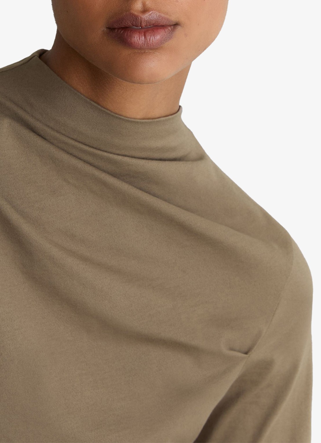 Reiss Tulia top met opstaande kraag - detail 3 beige