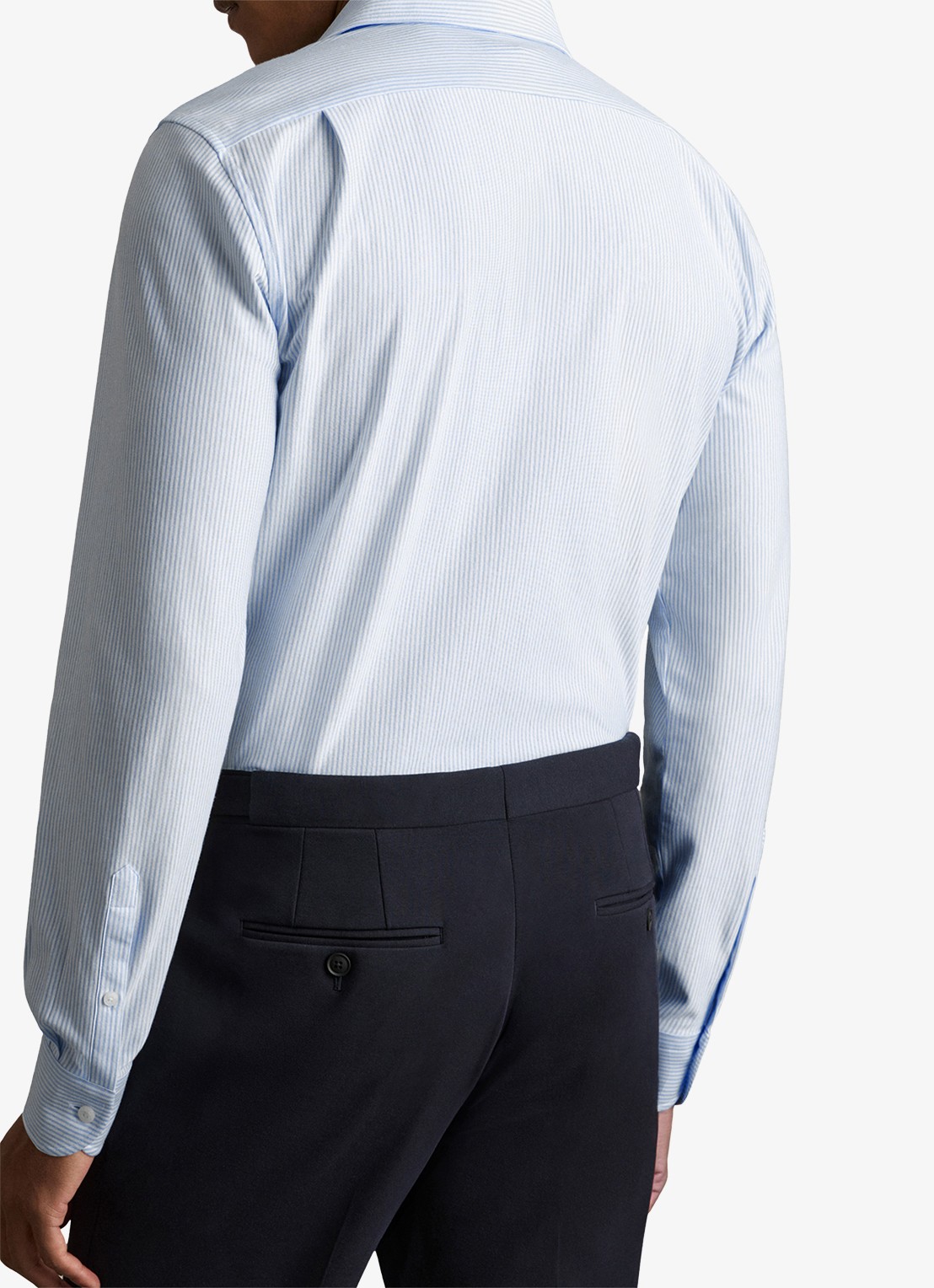 Reiss Valdo regular fit overhemd met streepprint - achterkant 6 lichtblauw