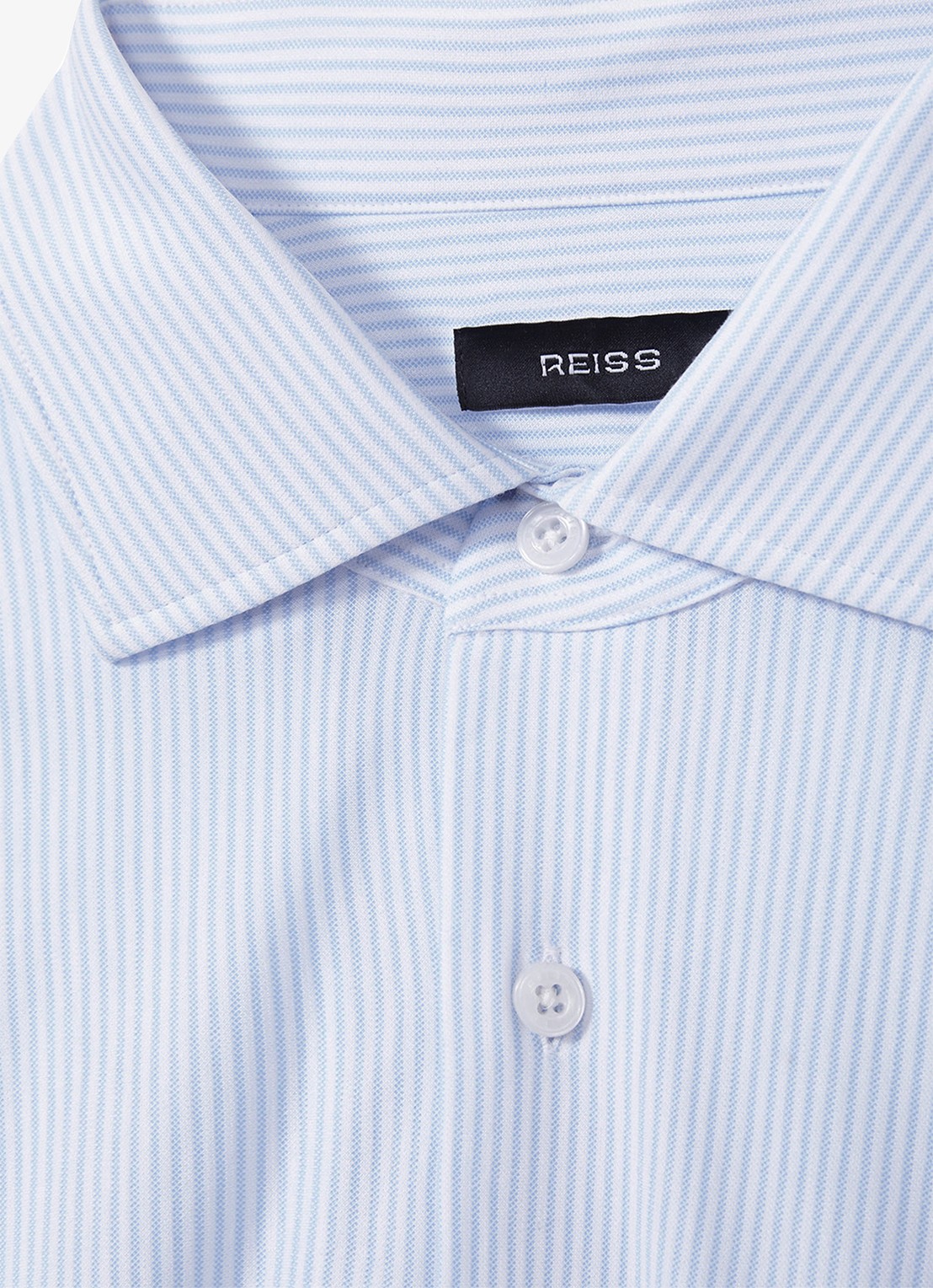 Reiss Valdo regular fit overhemd met streepprint - detail 5 lichtblauw