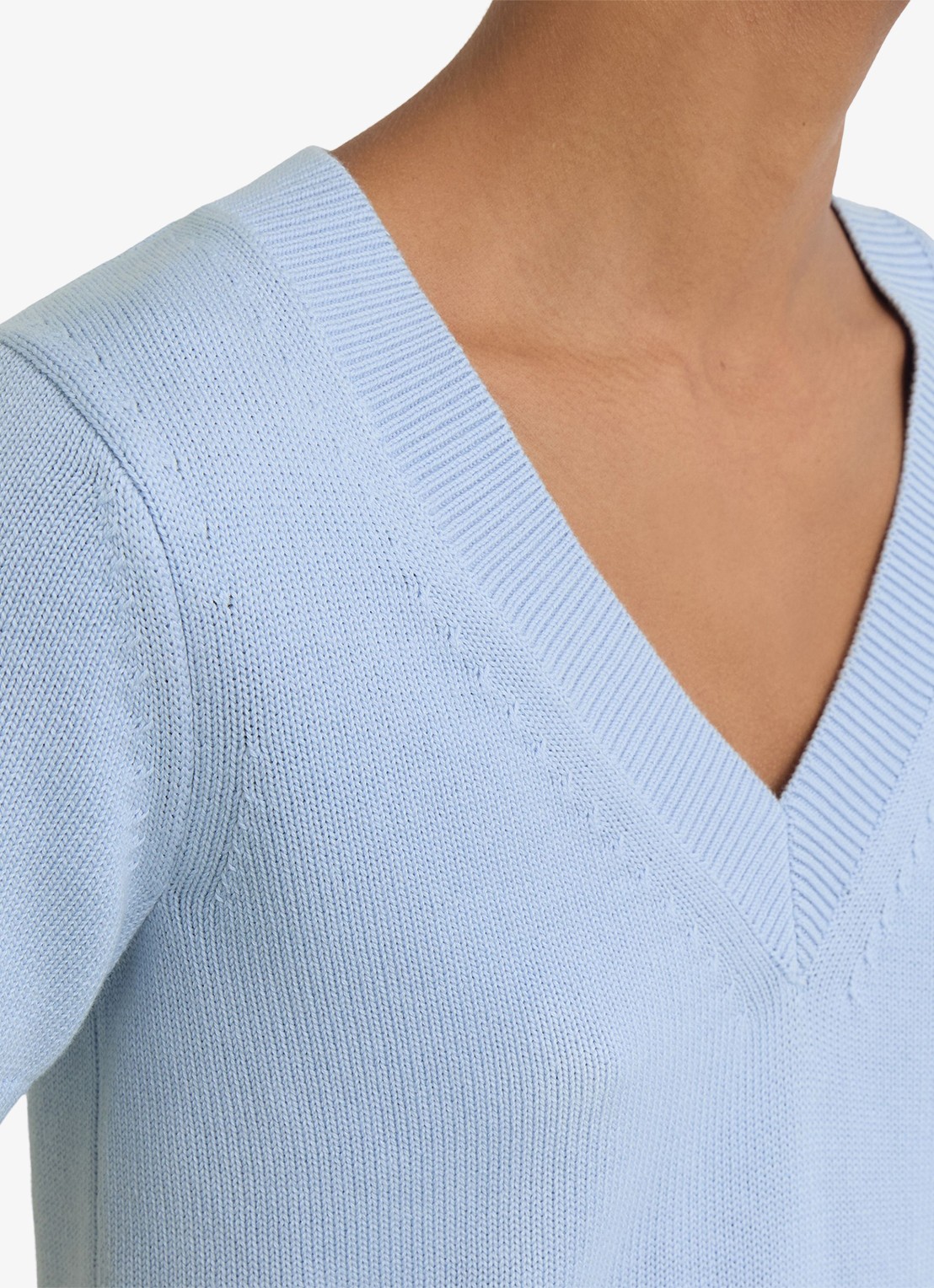 Reiss Valerie fijngebreide trui met V-hals - detail 4 blauw