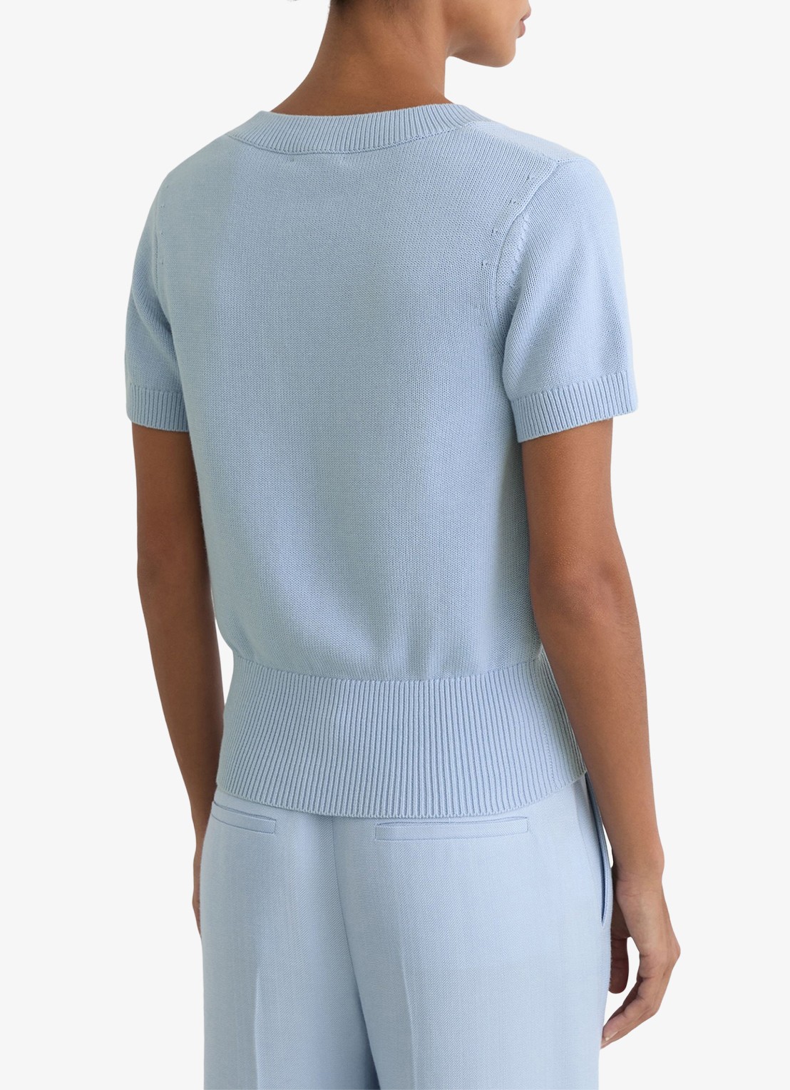 Reiss Valerie fijngebreide trui met V-hals - detail 5 blauw