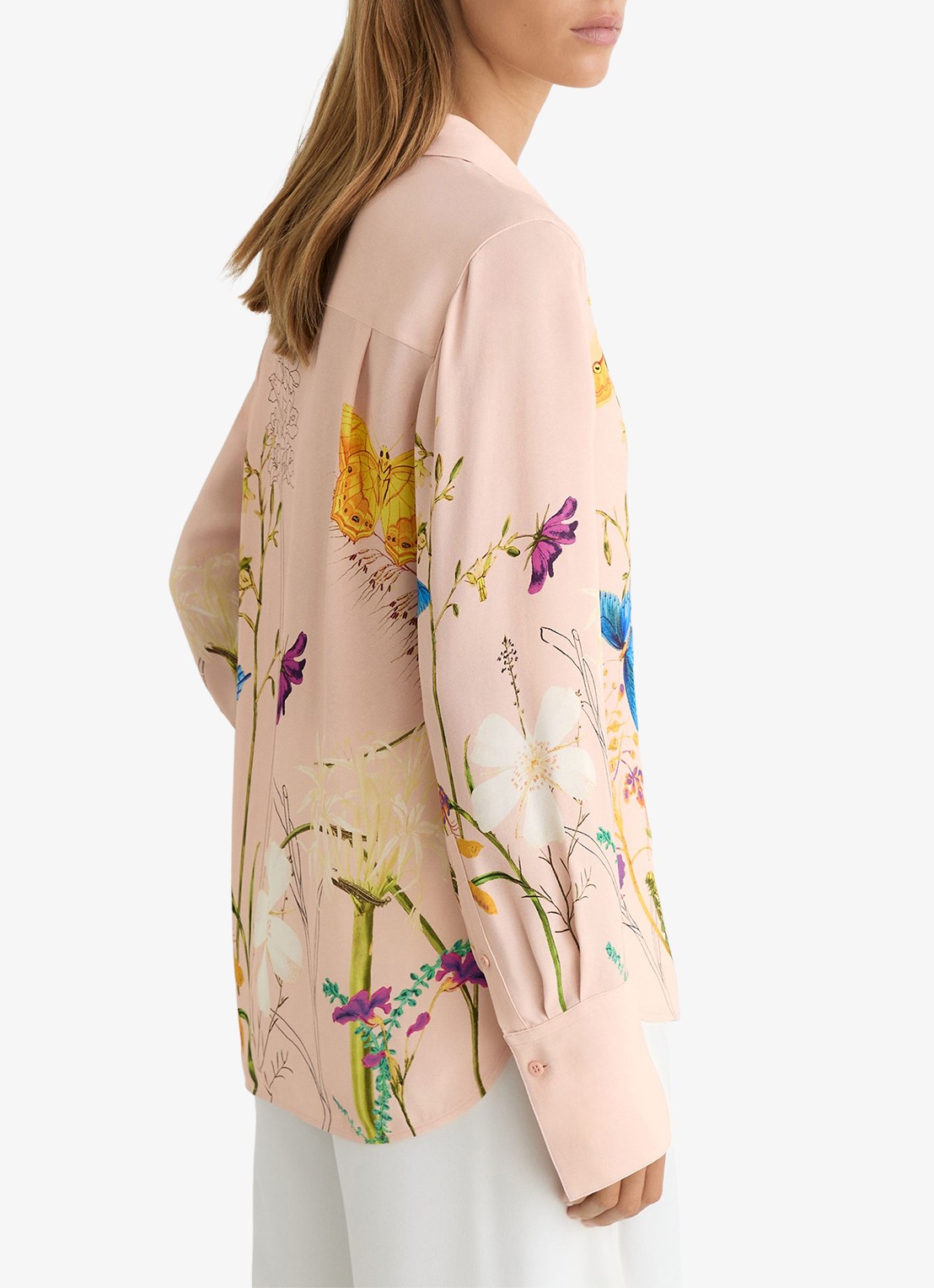 Reiss Veida blouse met bloemborduring - achterkant 7 oudroze
