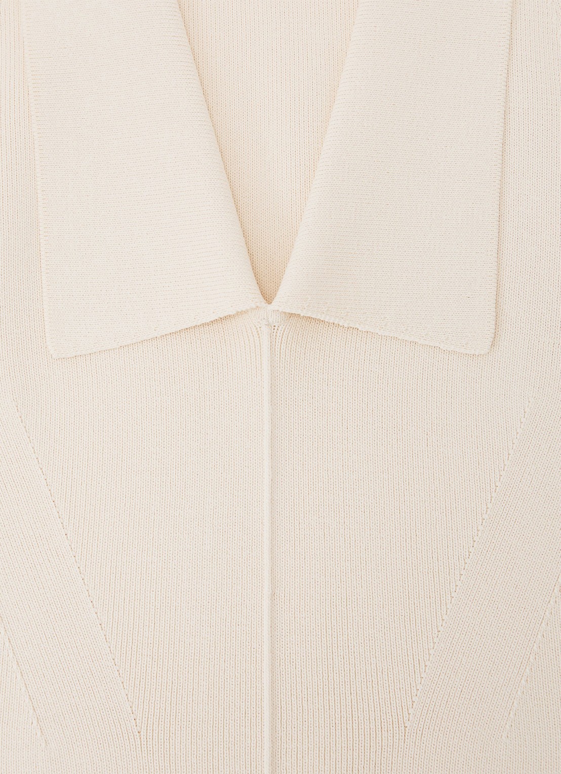 Reiss Vera fijngebreide top met kraag - detail 6 ivory / beige