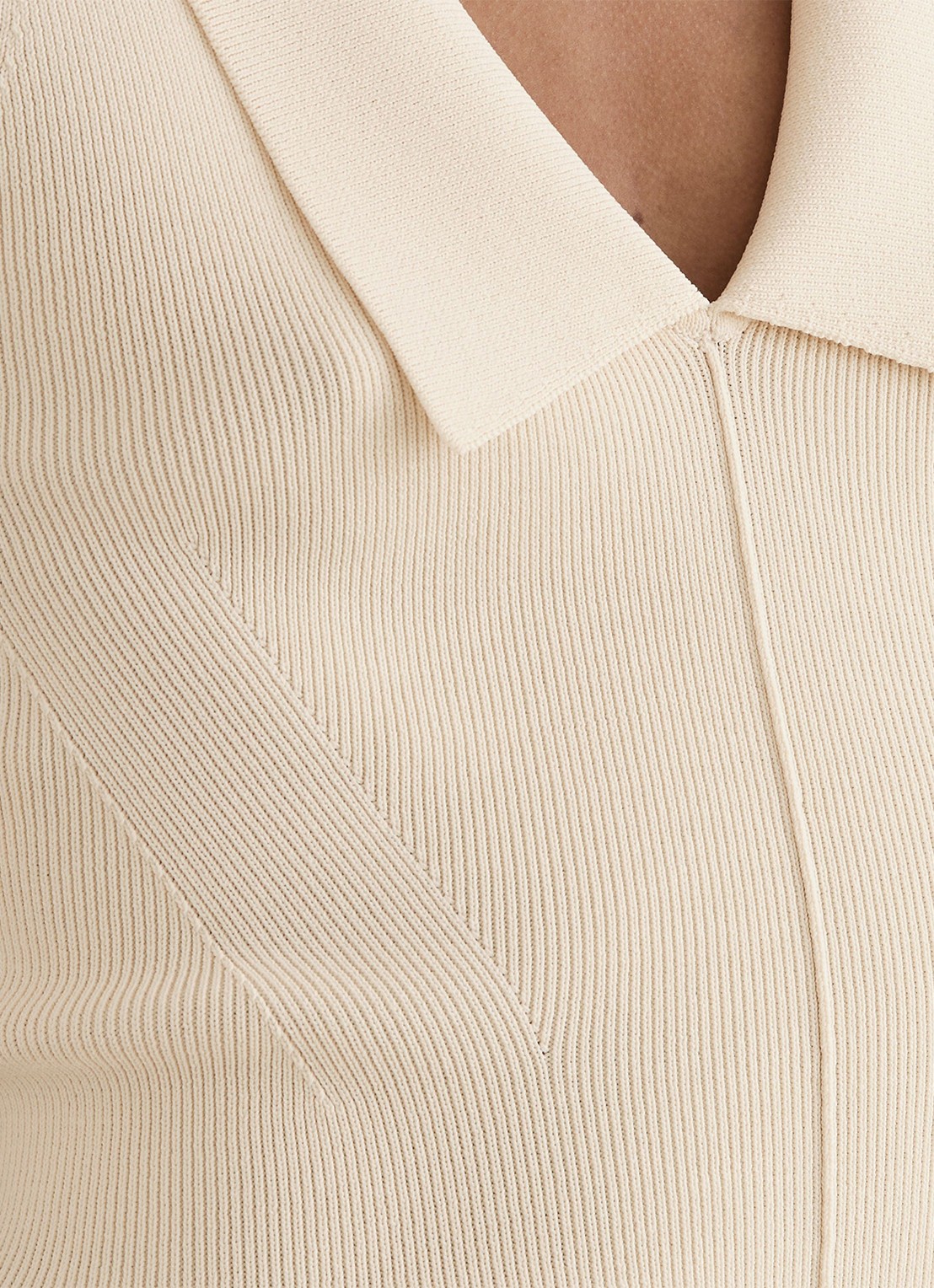 Reiss Vera fijngebreide top met kraag - detail 7 ivory / beige