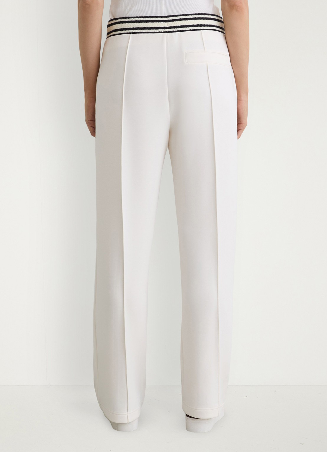 Reiss Verity mid waist loose fit pantalon met gestreept detail - achterkant wit
