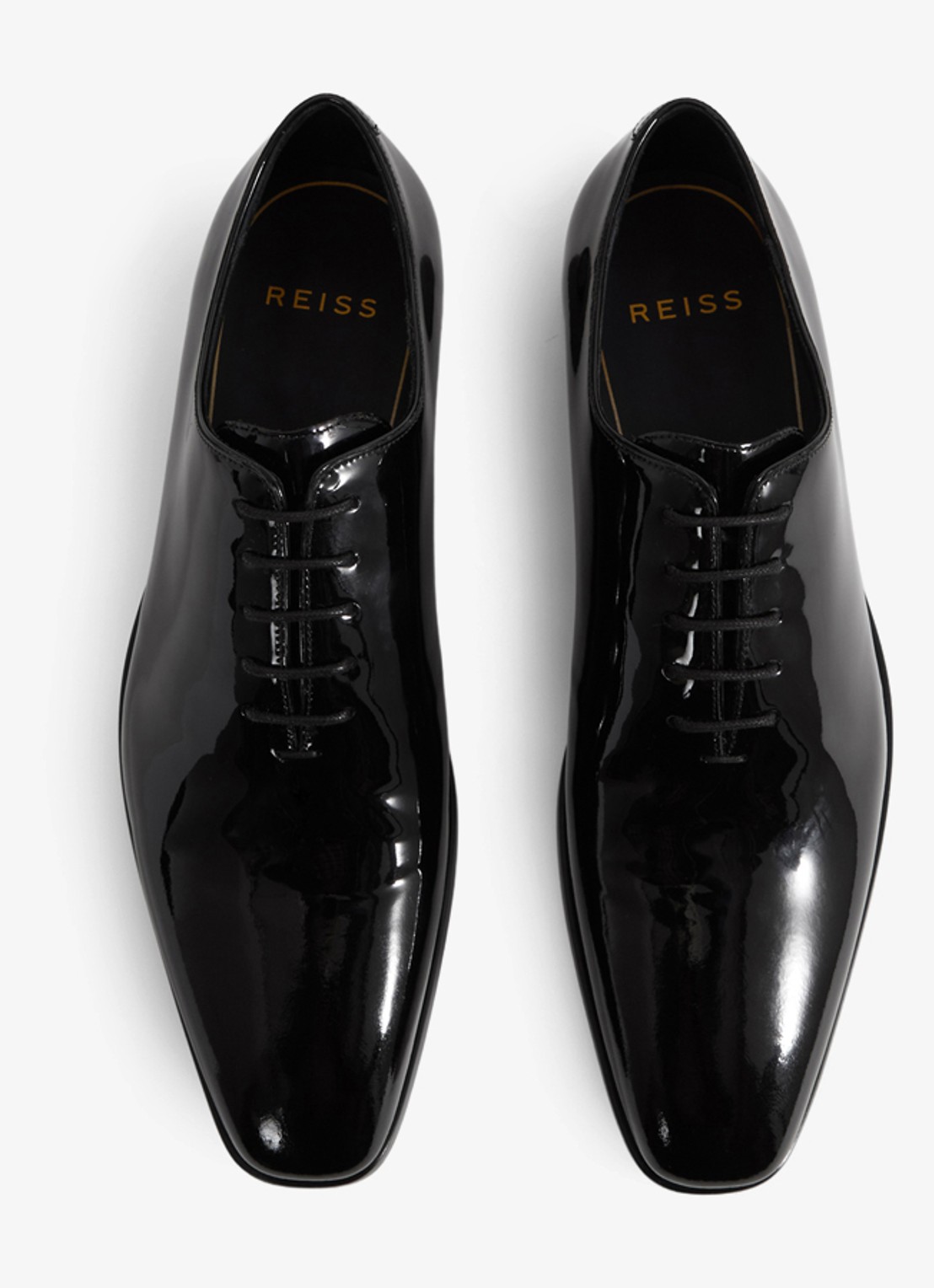 Reiss Veterschoen met lakfinish - detail 4 zwart