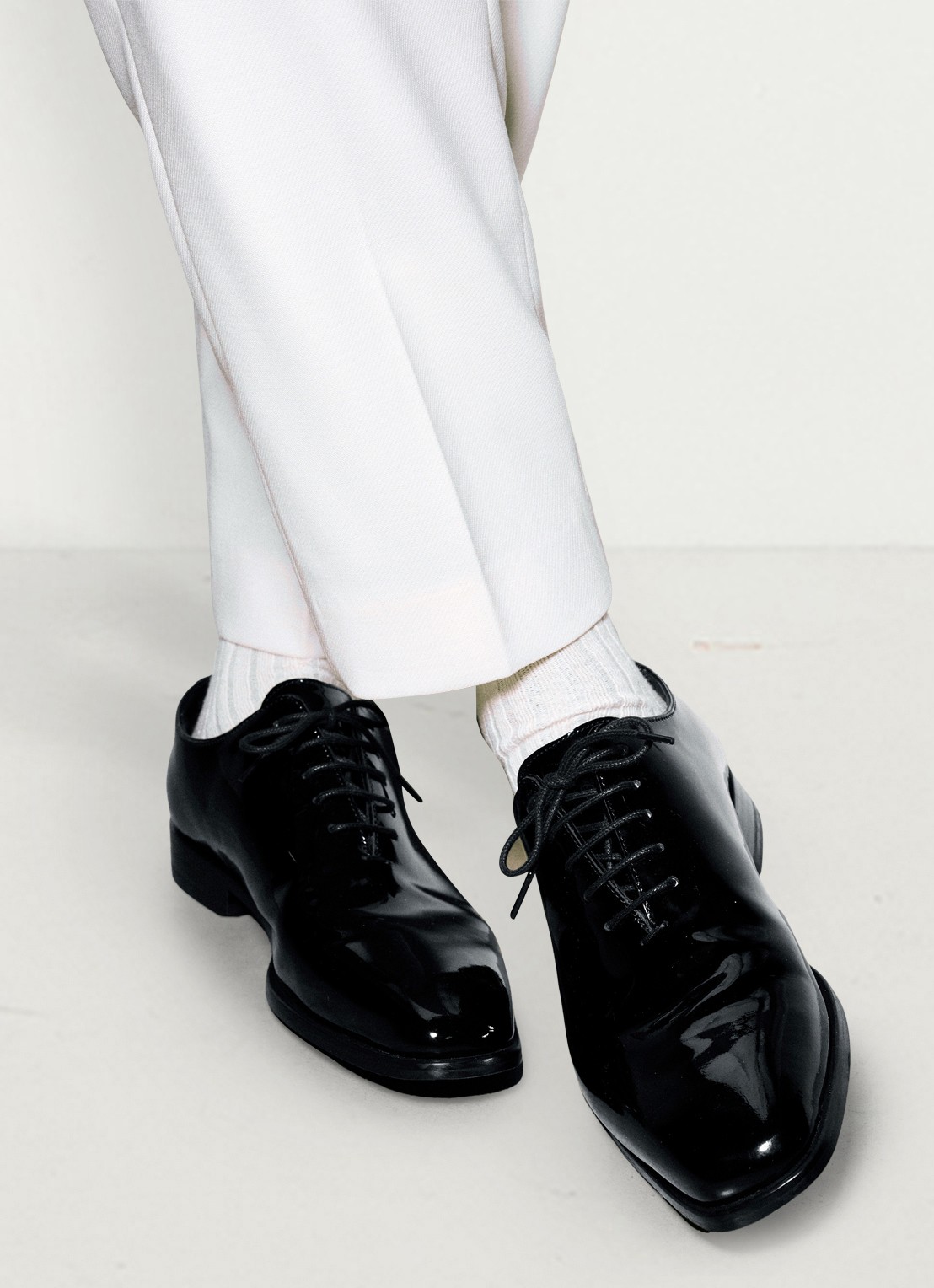 Reiss Veterschoen met lakfinish - voorkant 2 zwart