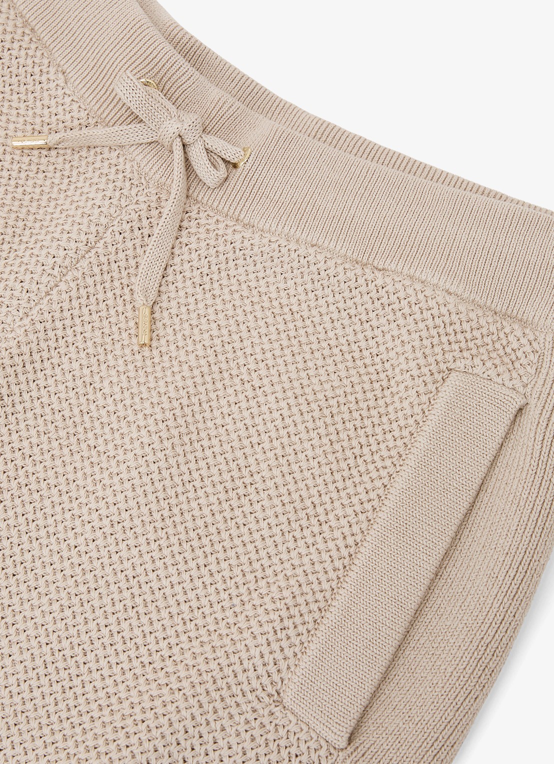 Reiss Vigo straight fit korte broek met structuur - detail 5 stone / beige