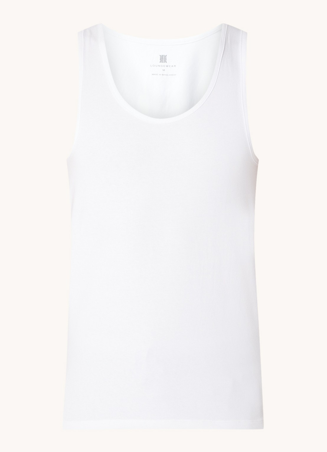 Reiss Vinnie lounge tanktop met ronde hals - voorkant 3 white / wit