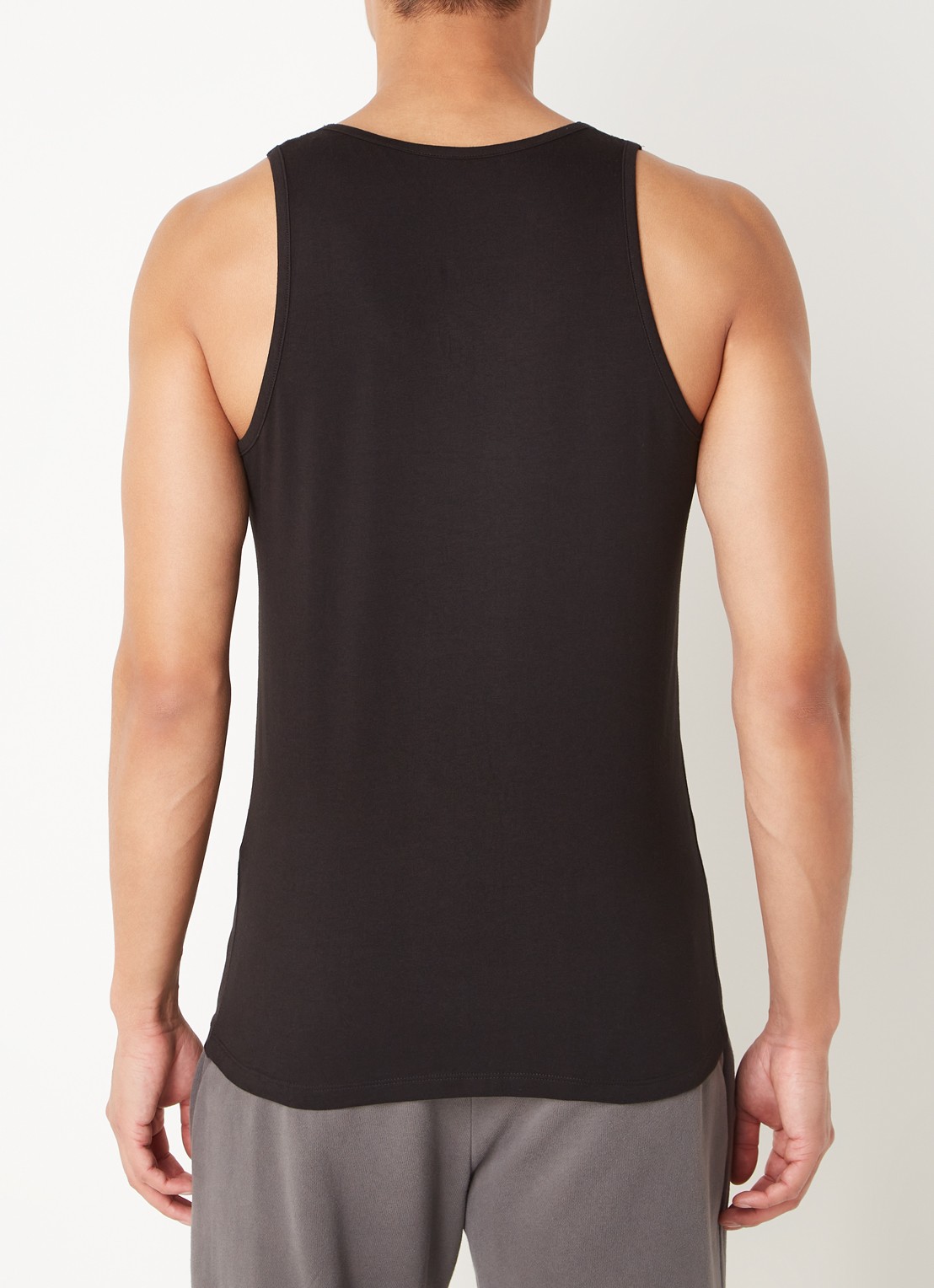 Reiss Vinnie lounge tanktop met ronde hals - achterkant 3 black / zwart