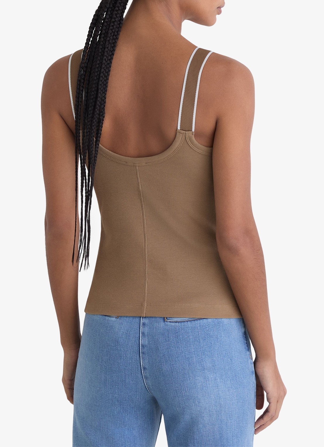 Reiss Vinnie tanktop met ronde hals - achterkant 6 camel / ivoor