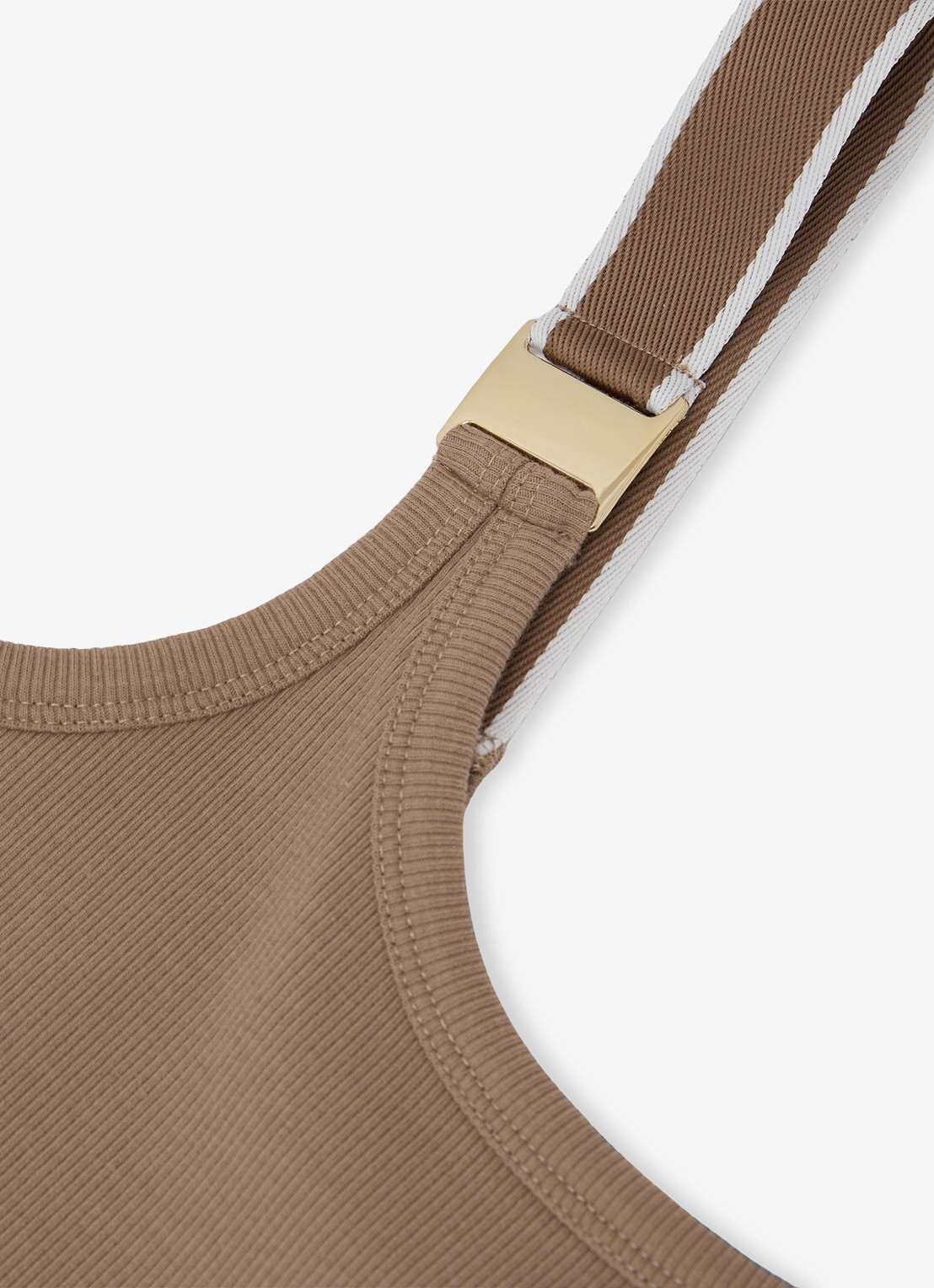 Reiss Vinnie tanktop met ronde hals - detail 3 camel / ivoor