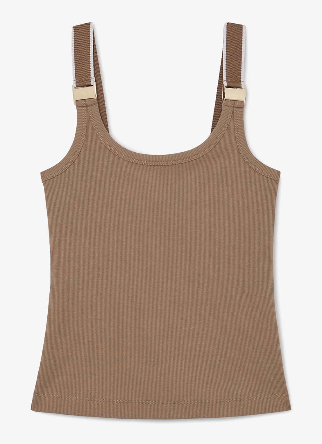 Reiss Vinnie tanktop met ronde hals - voorkant 4 camel / ivoor