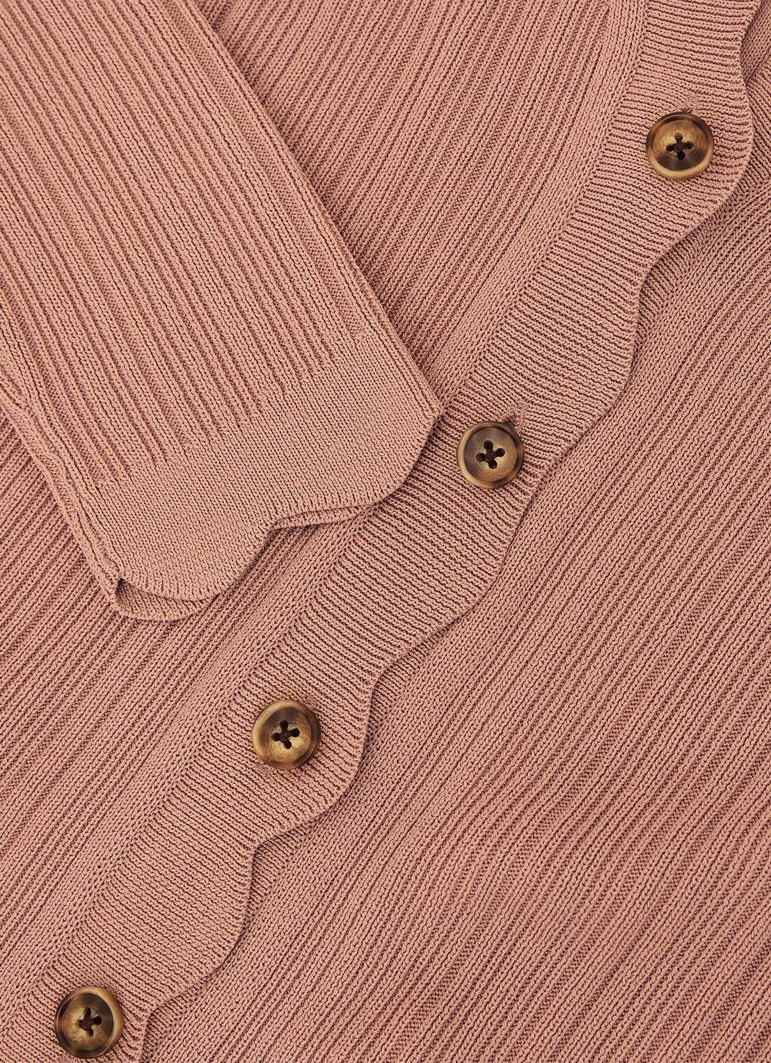 Reiss Vinny ribgebreid vest met V-hals - detail 6 oudroze