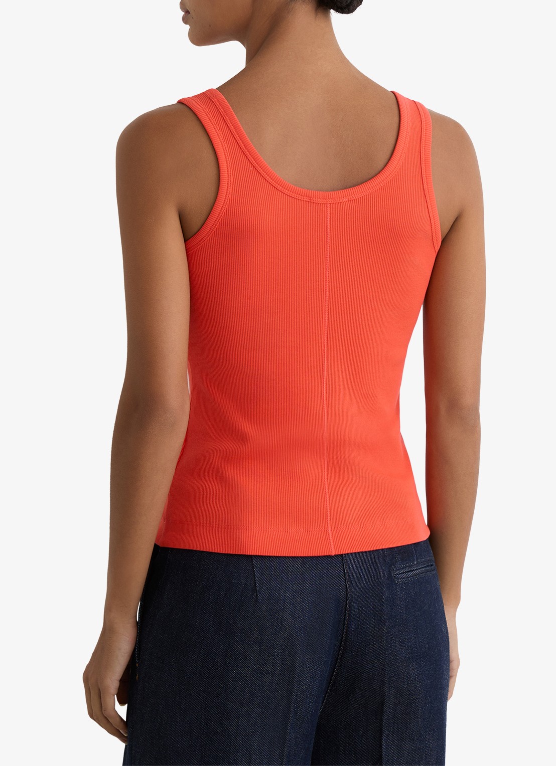 Reiss VIOLET Stretch-Cotton Ribbed Vest - achterkant coral pink
