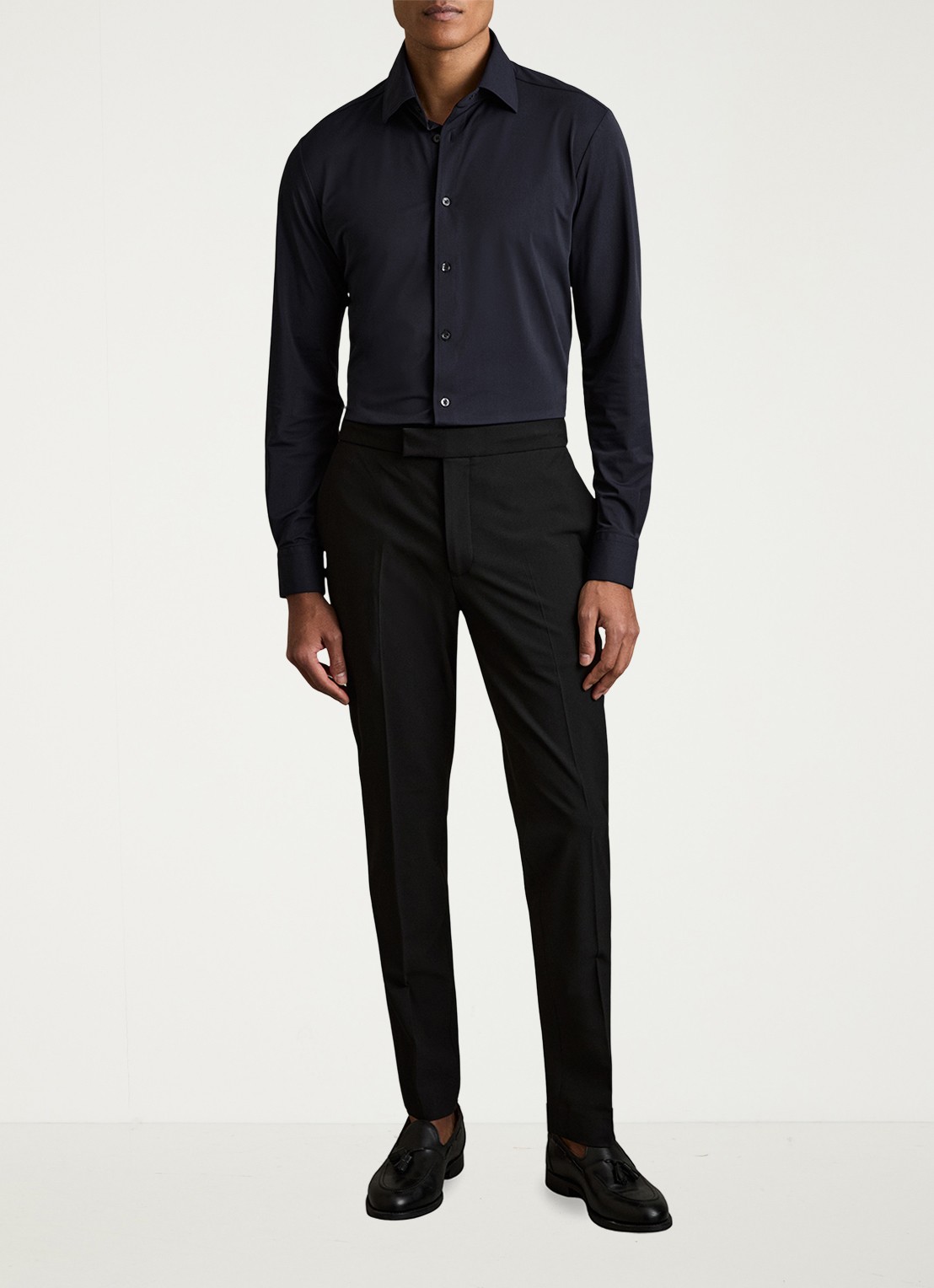 Reiss Voyager regular fit overhemd - voorkant 3 donkerblauw